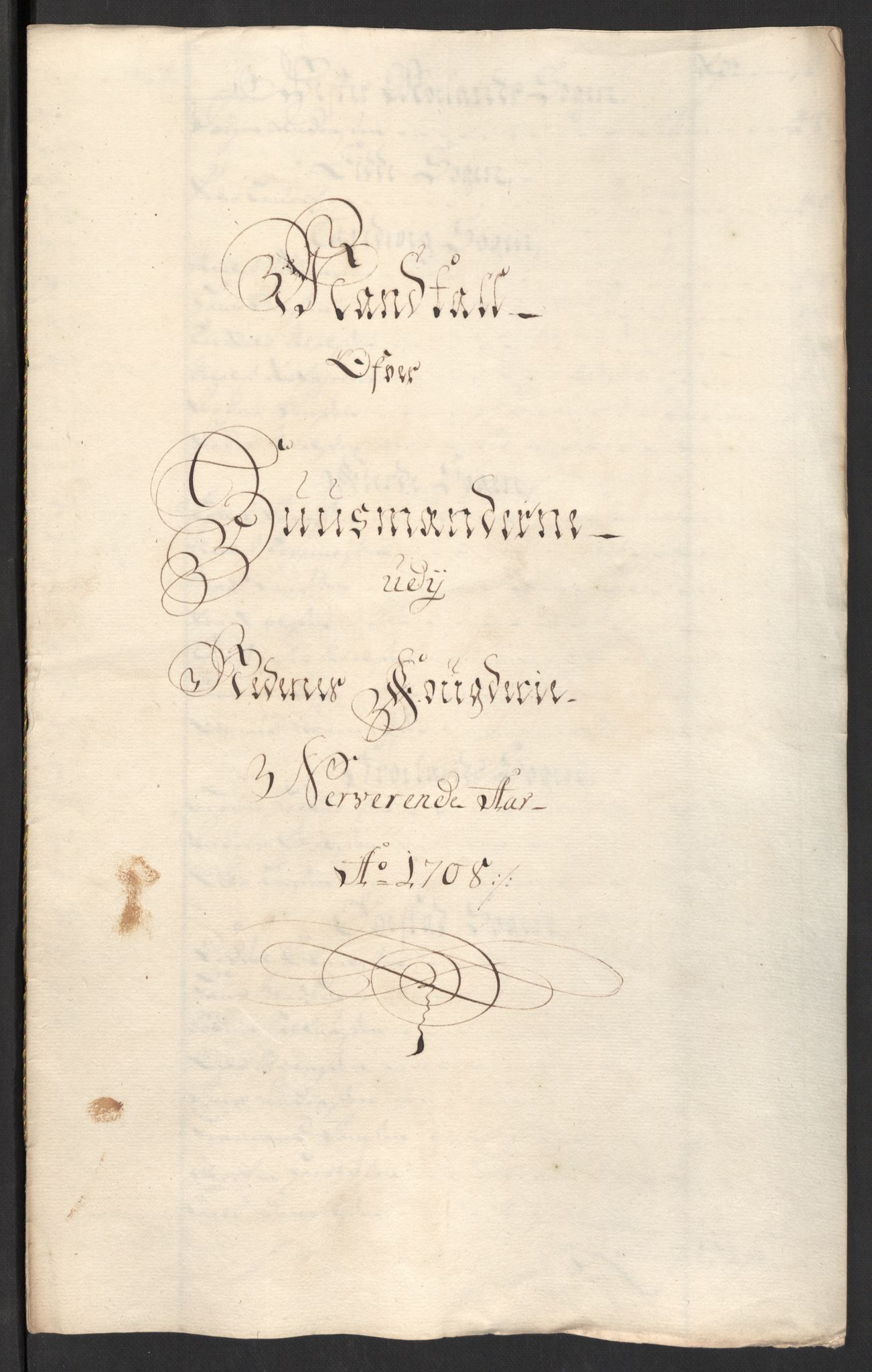 Rentekammeret inntil 1814, Reviderte regnskaper, Fogderegnskap, RA/EA-4092/R39/L2318: Fogderegnskap Nedenes, 1706-1709, p. 281