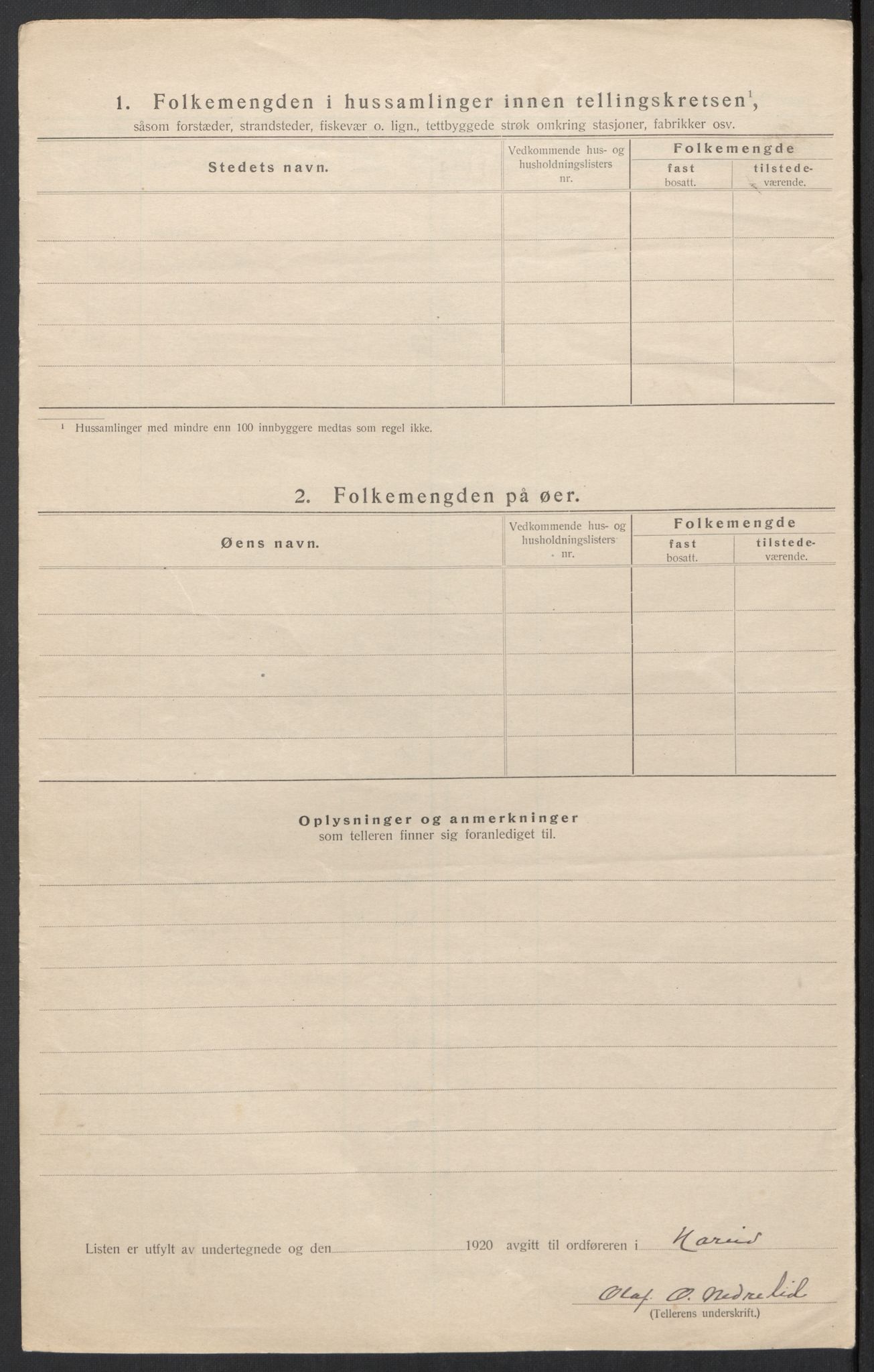 SAT, 1920 census for Hareid, 1920, p. 26