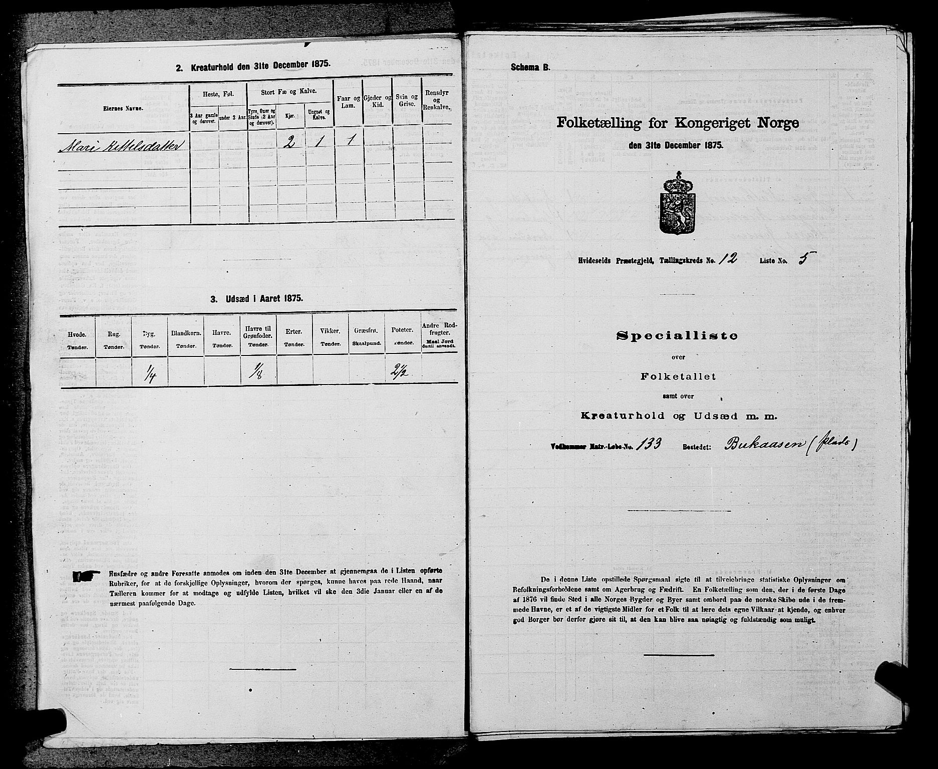 SAKO, 1875 census for 0829P Kviteseid, 1875, p. 963