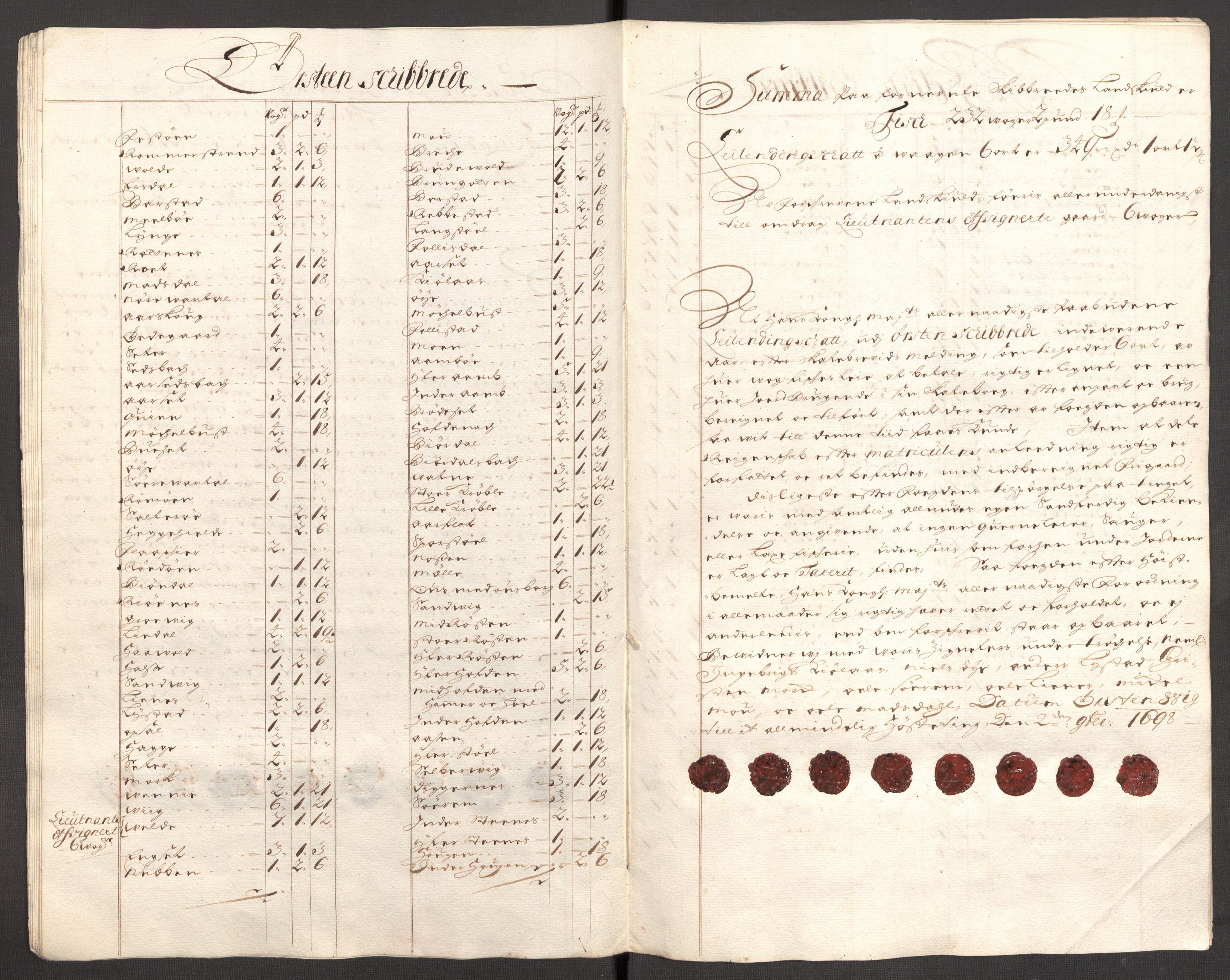 Rentekammeret inntil 1814, Reviderte regnskaper, Fogderegnskap, AV/RA-EA-4092/R54/L3556: Fogderegnskap Sunnmøre, 1696-1698, p. 304