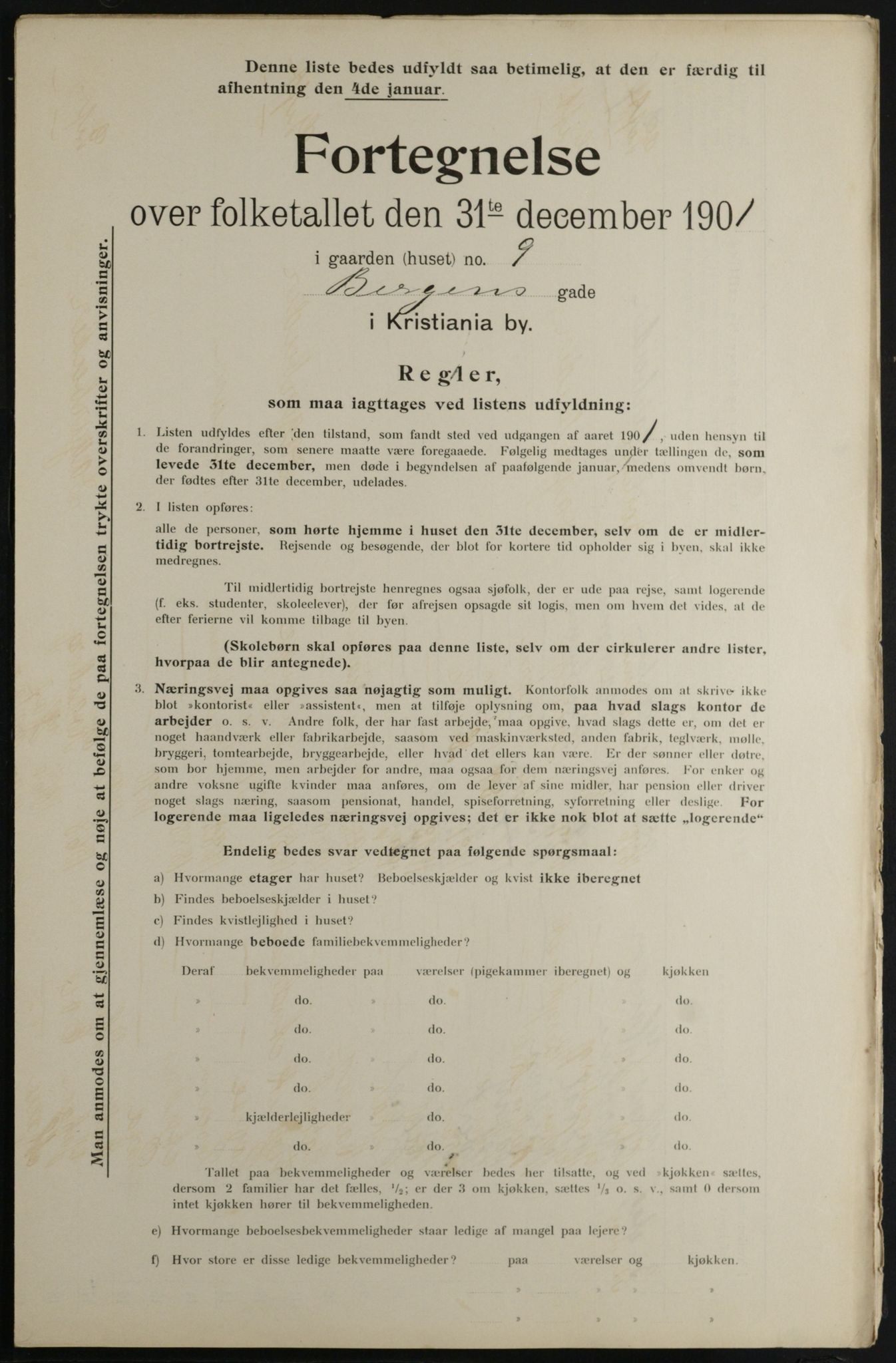 OBA, Municipal Census 1901 for Kristiania, 1901, p. 738