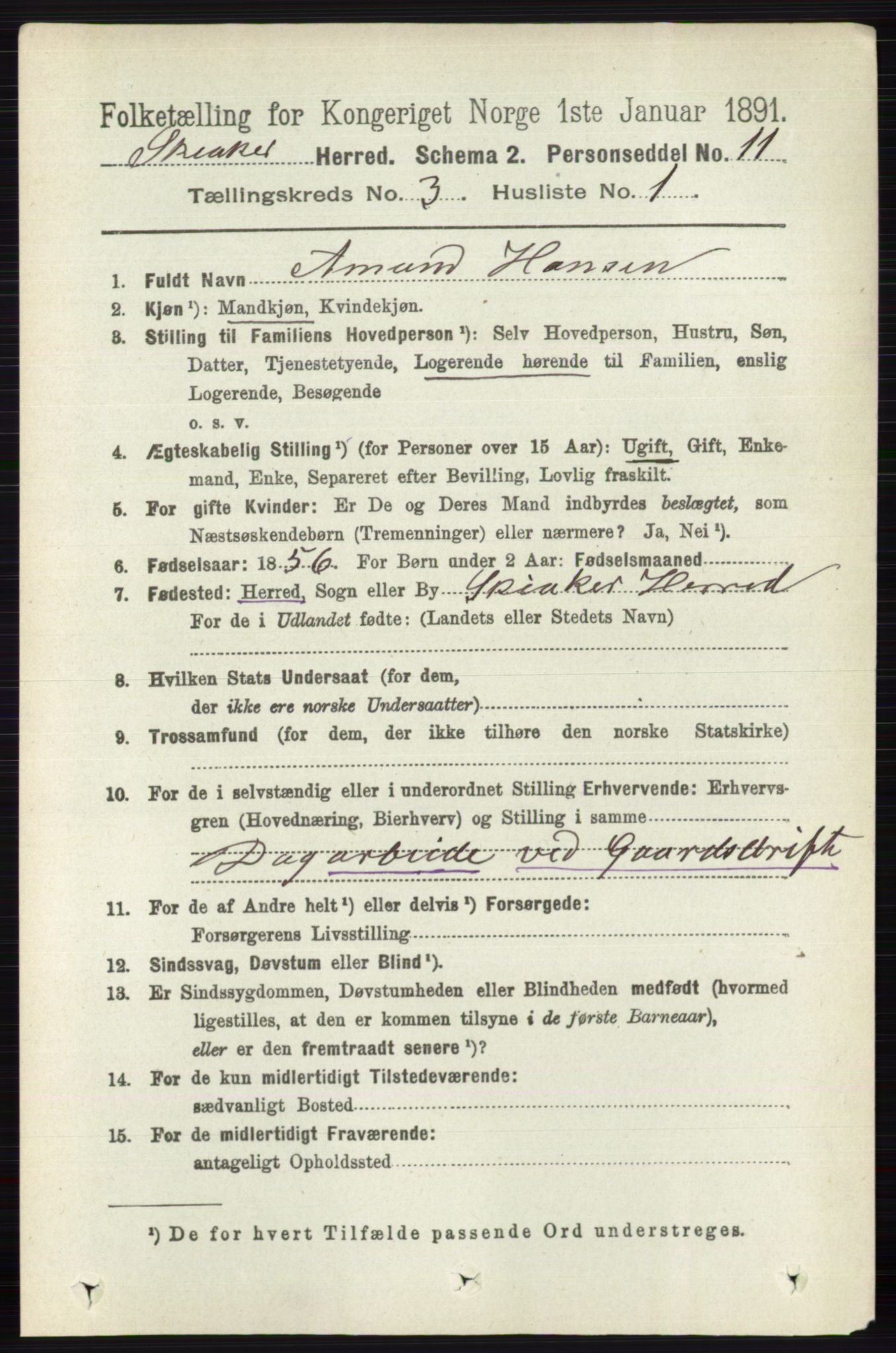 RA, 1891 census for 0513 Skjåk, 1891, p. 959