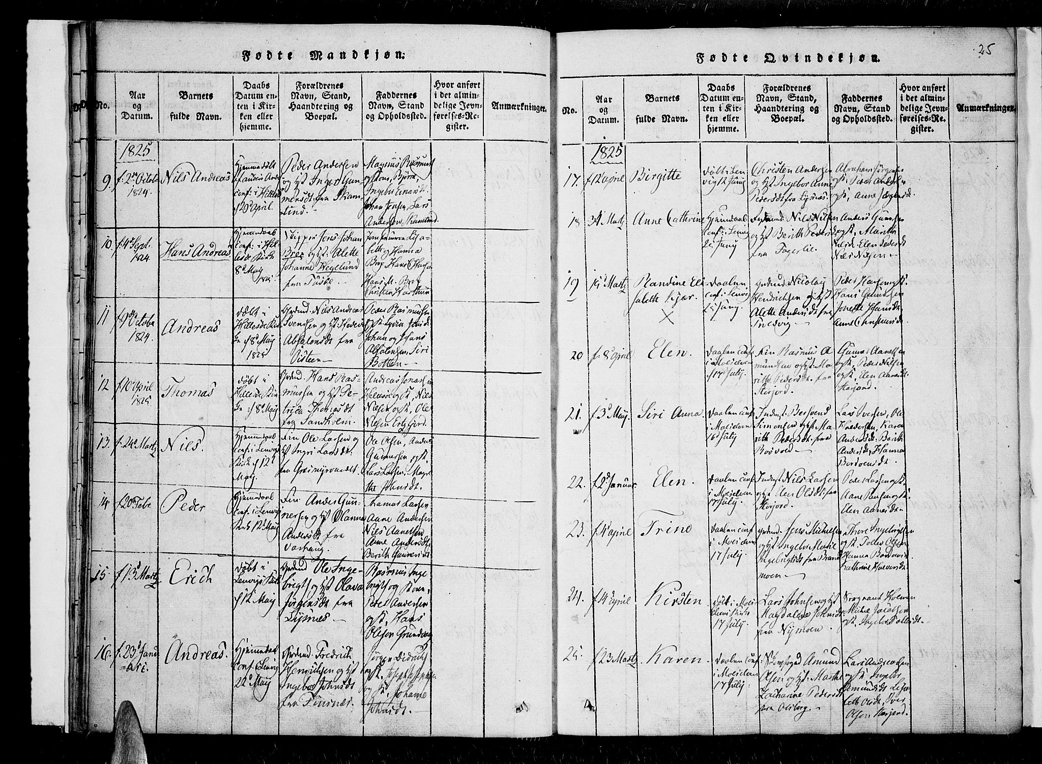 Lenvik sokneprestembete, SATØ/S-1310/H/Ha/Haa/L0003kirke: Parish register (official) no. 3, 1820-1831, p. 25