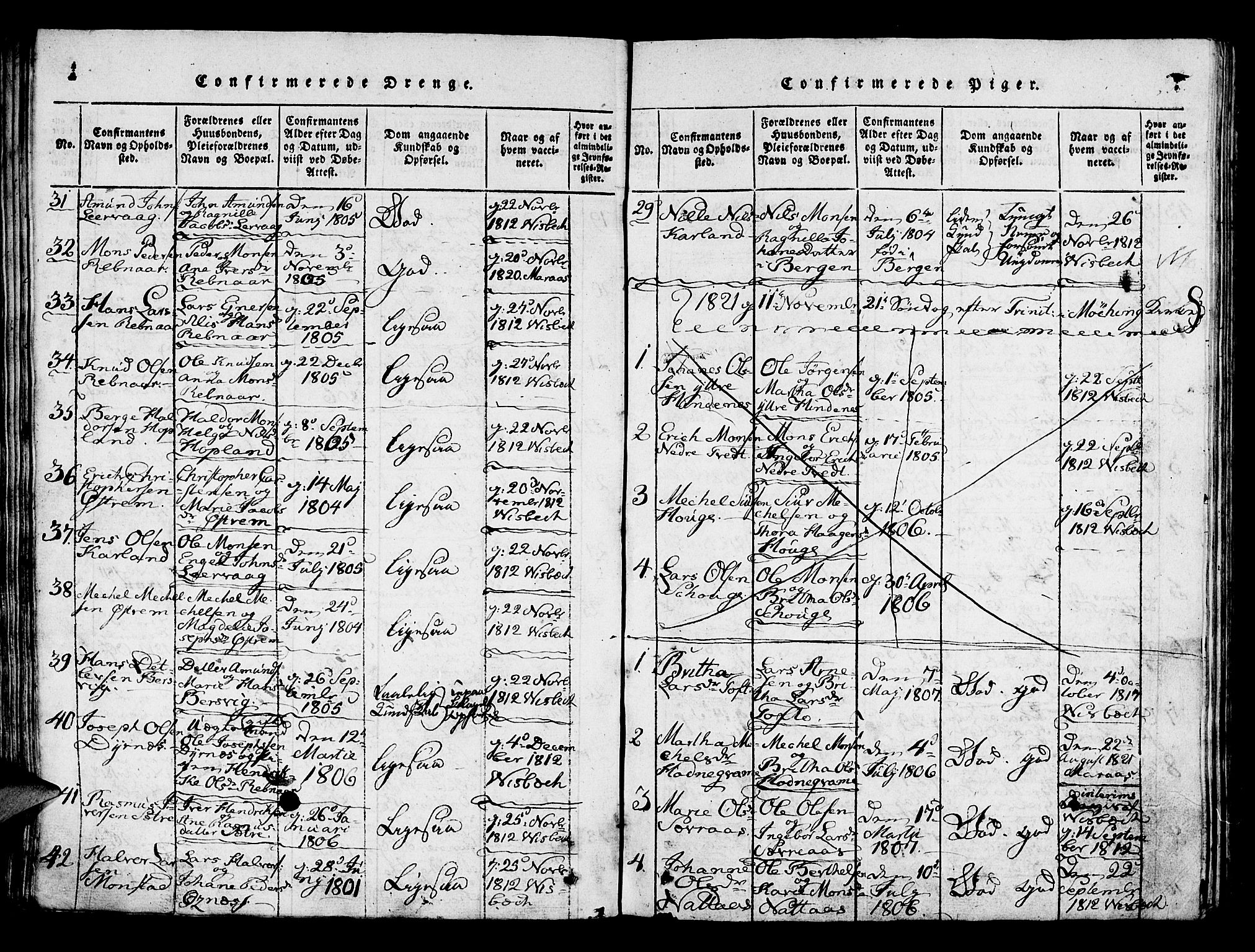 Lindås Sokneprestembete, AV/SAB-A-76701/H/Haa/Haaa/L0007: Parish register (official) no. A 7, 1816-1823, p. 257