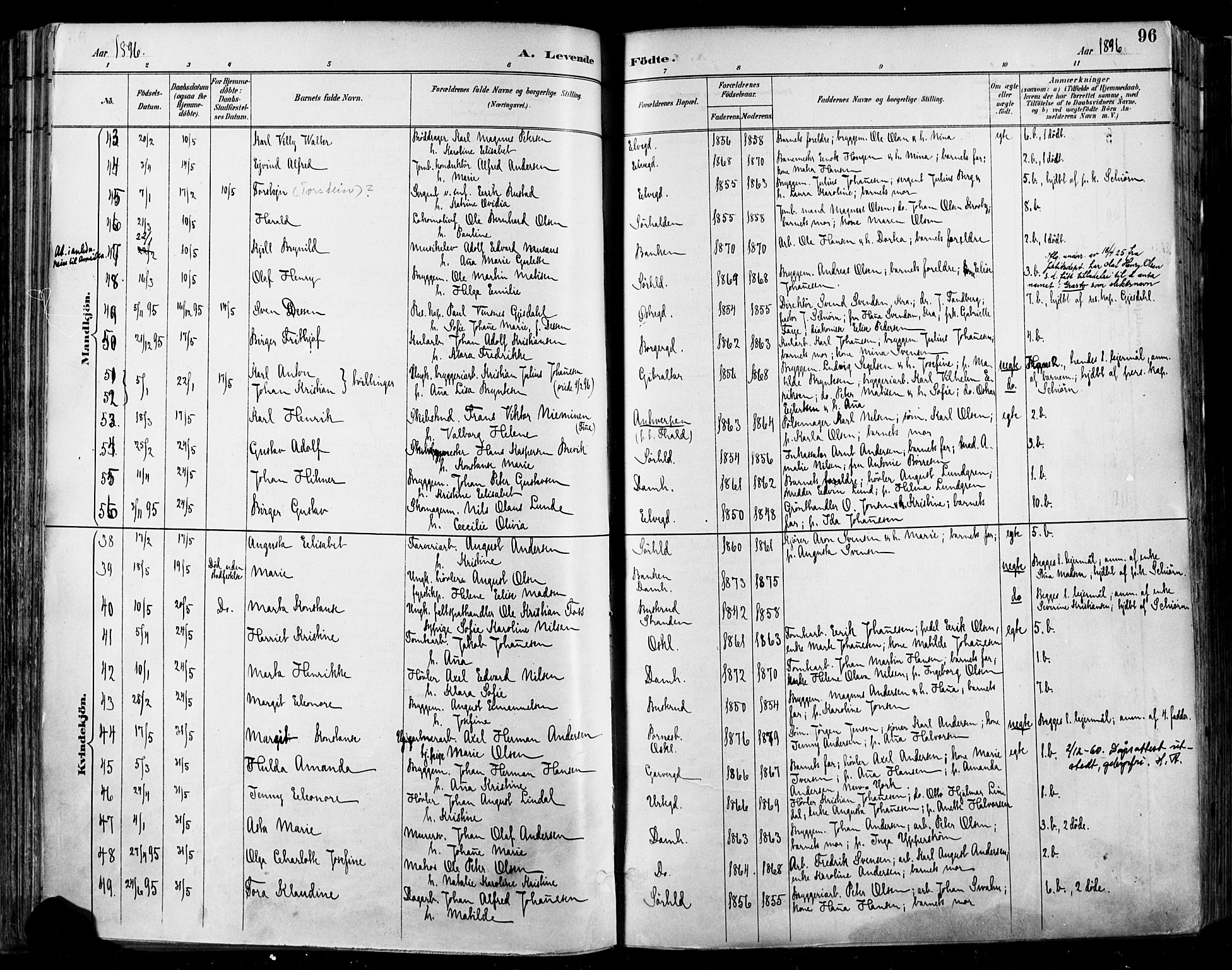 Halden prestekontor Kirkebøker, SAO/A-10909/F/Fa/L0013: Parish register (official) no. I 13, 1890-1906, p. 96