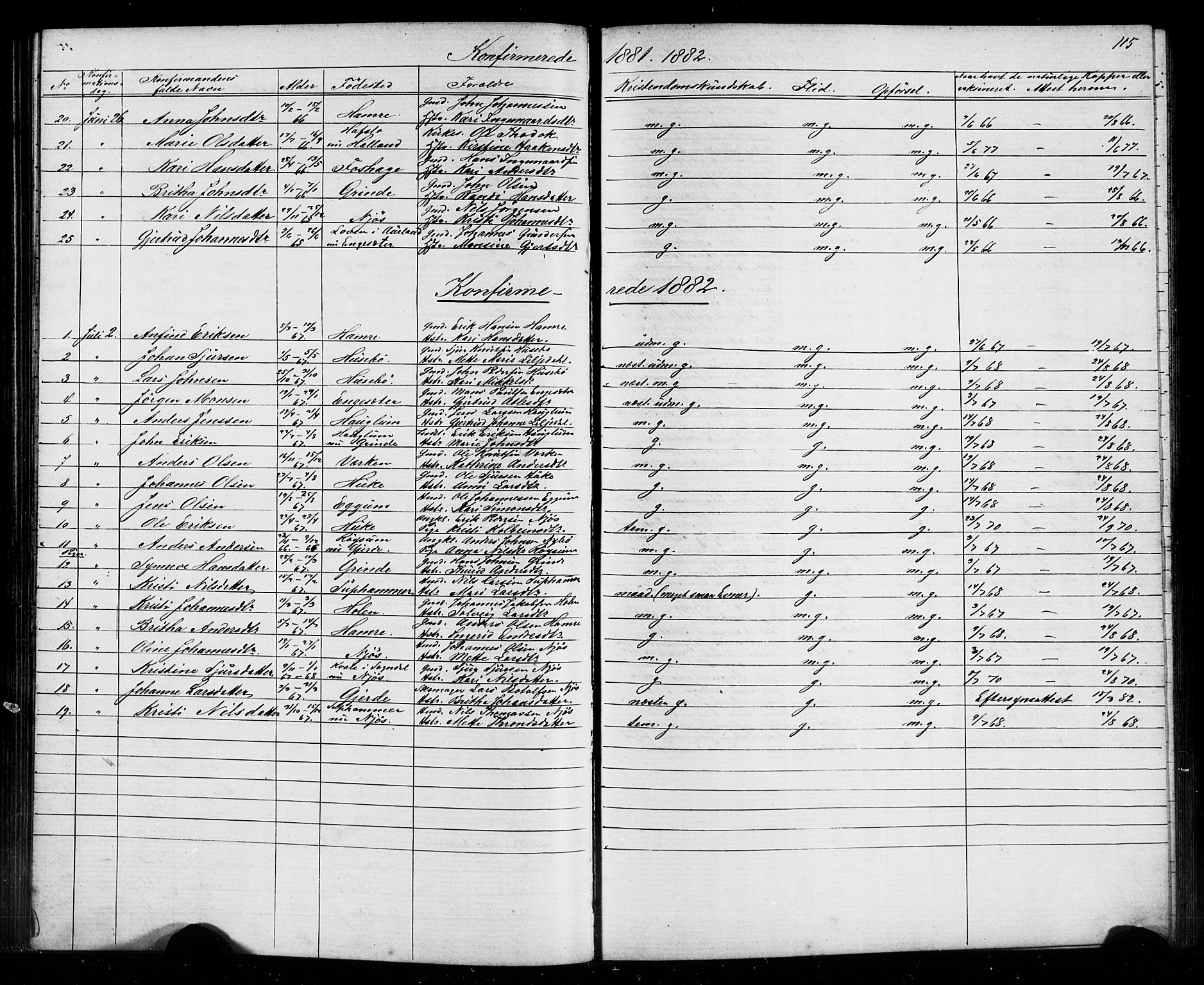 Leikanger sokneprestembete, SAB/A-81001: Parish register (copy) no. A 1, 1873-1916, p. 115