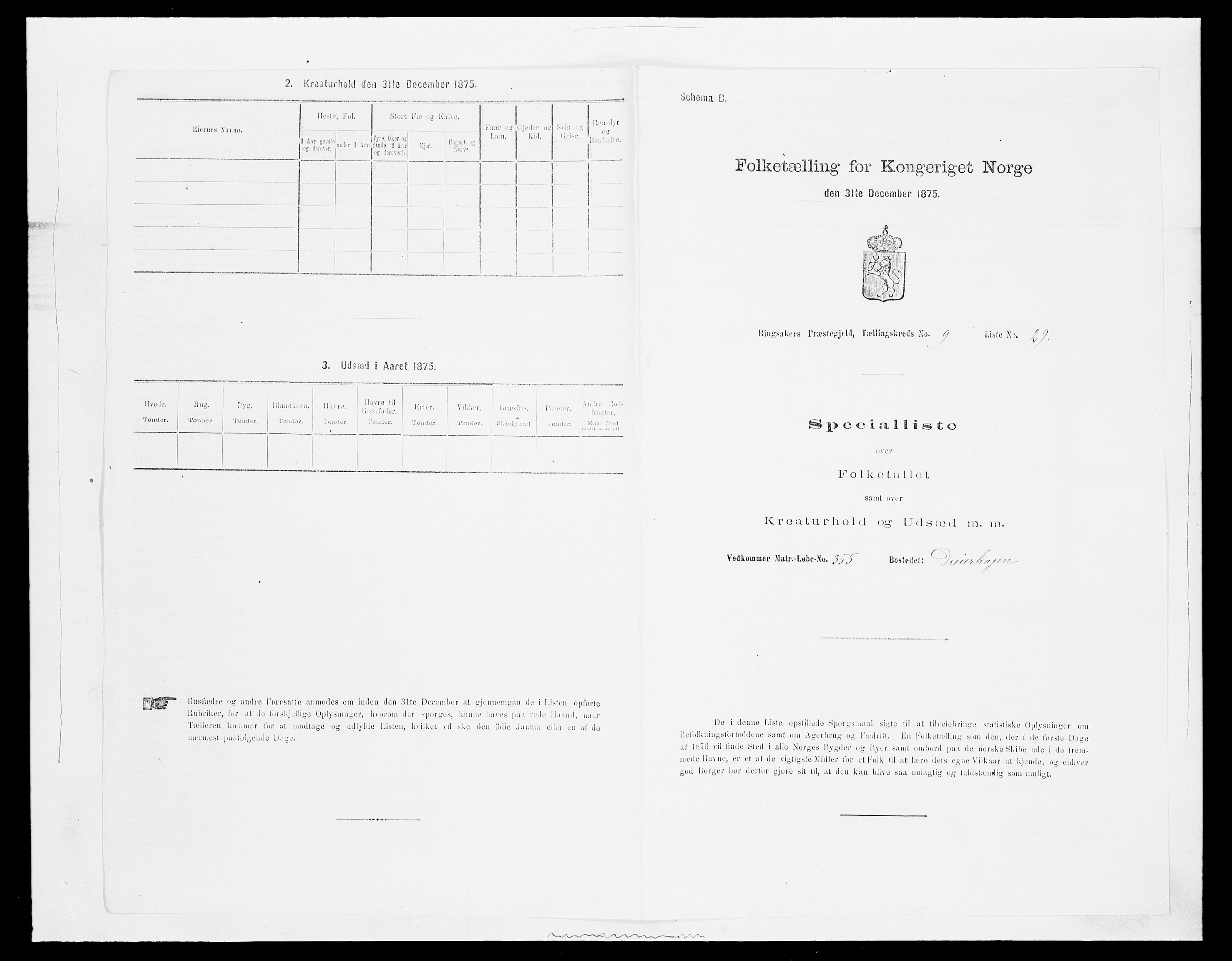 SAH, 1875 census for 0412P Ringsaker, 1875, p. 1849