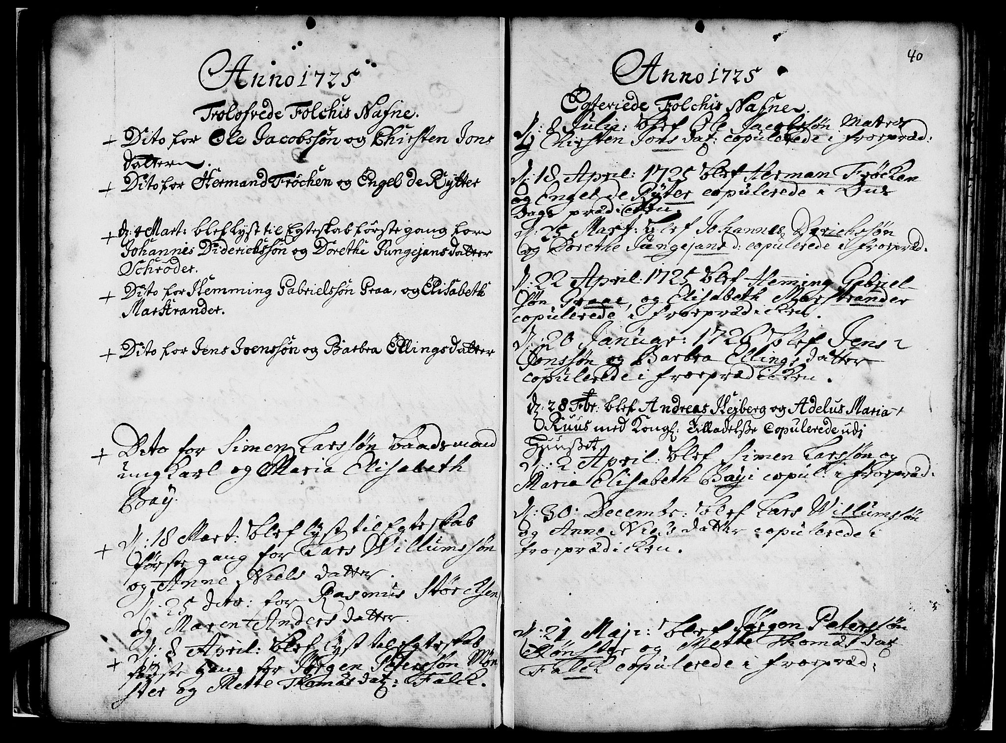 Nykirken Sokneprestembete, SAB/A-77101/H/Haa/L0007: Parish register (official) no. A 7, 1719-1781, p. 40