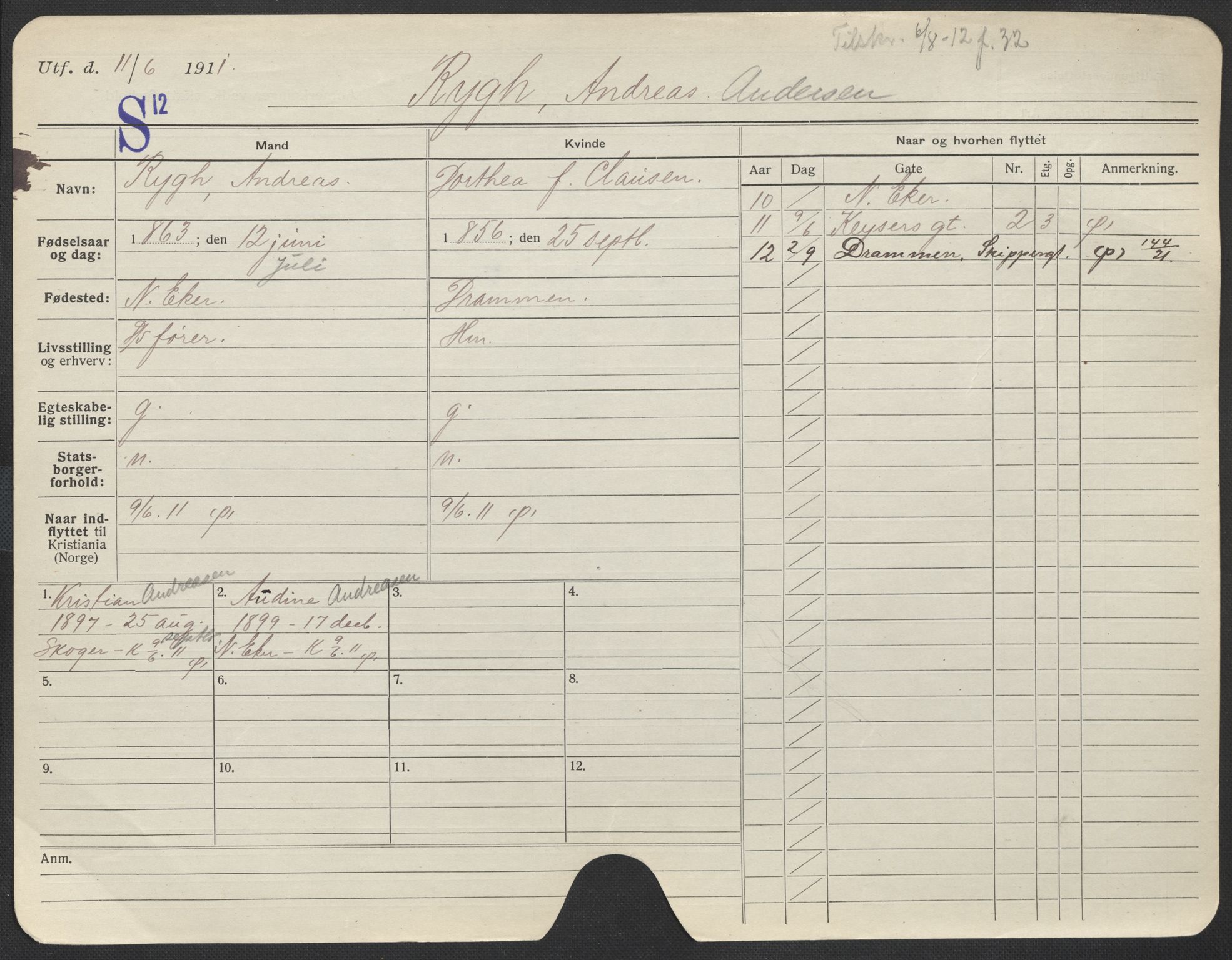 Oslo folkeregister, Registerkort, SAO/A-11715/F/Fa/Fac/L0009: Menn, 1906-1914, p. 773a