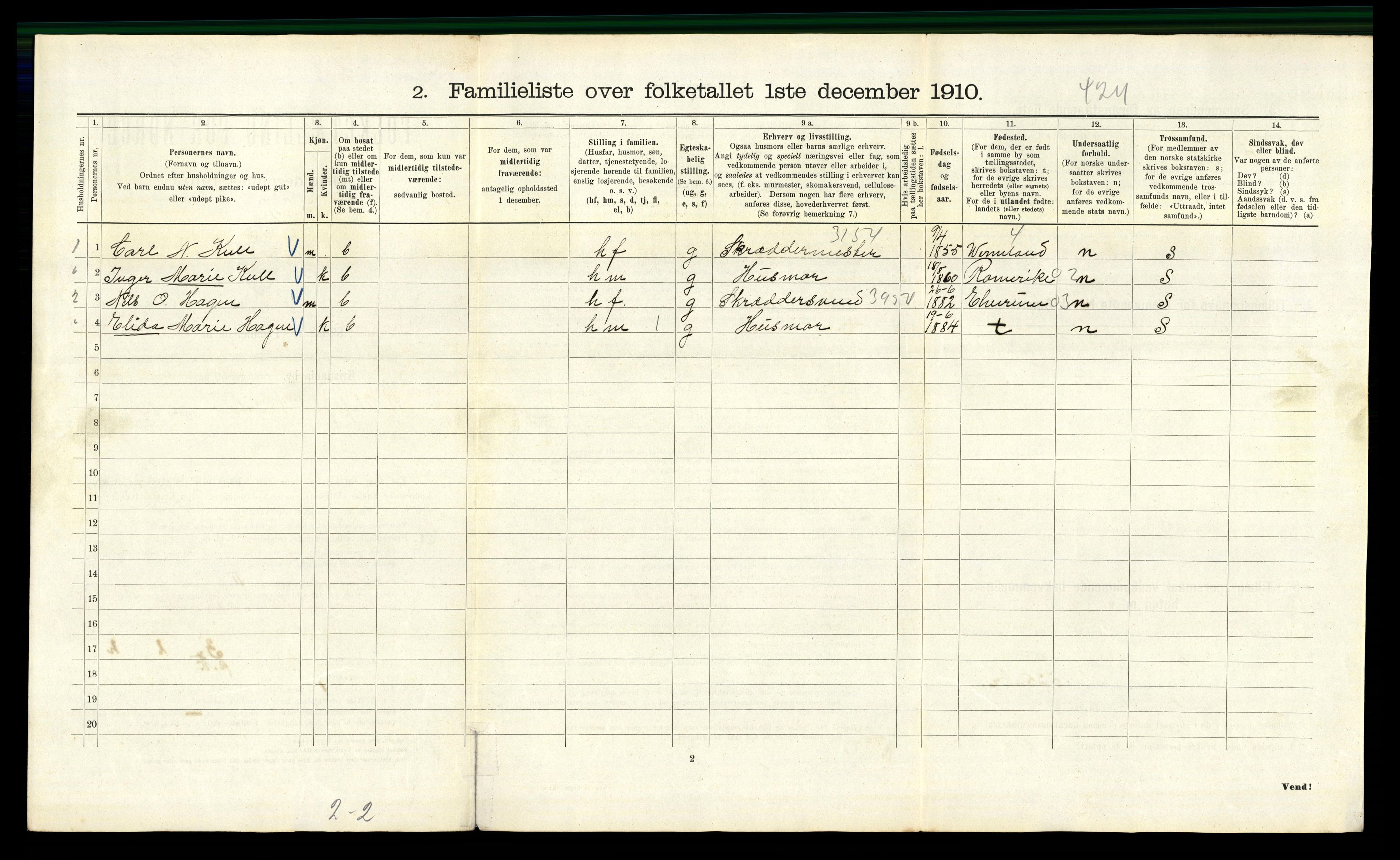 RA, 1910 census for Kristiania, 1910, p. 96944