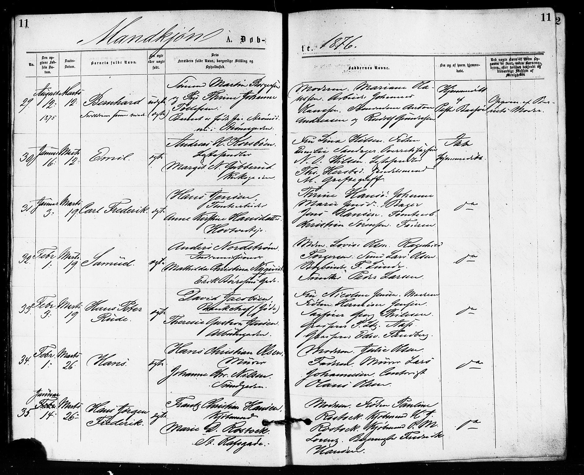 Bragernes kirkebøker, SAKO/A-6/F/Fb/L0005: Parish register (official) no. II 5, 1875-1877, p. 11