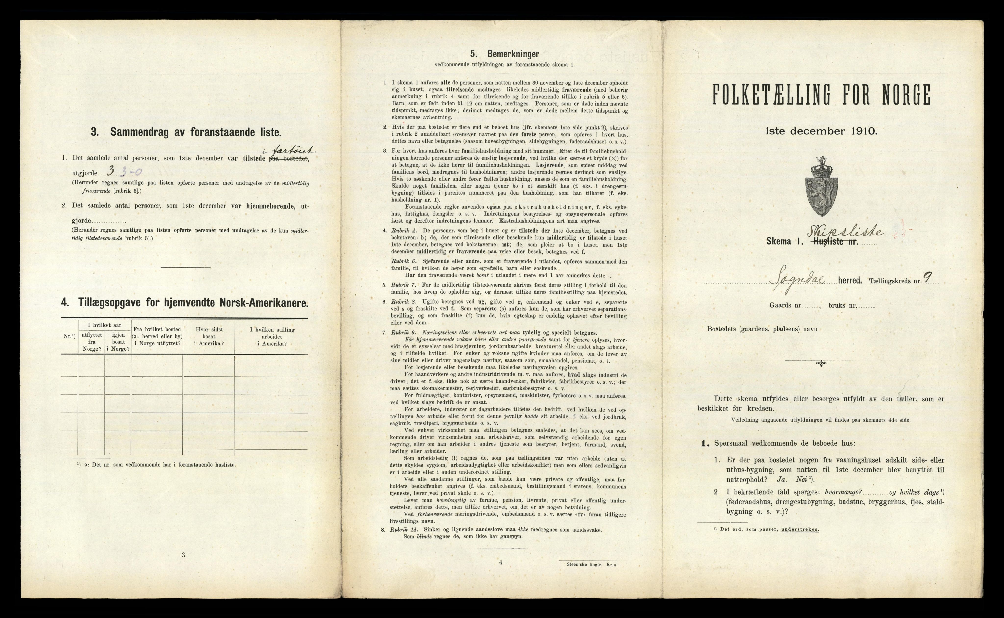 RA, 1910 census for Sogndal, 1910, p. 984