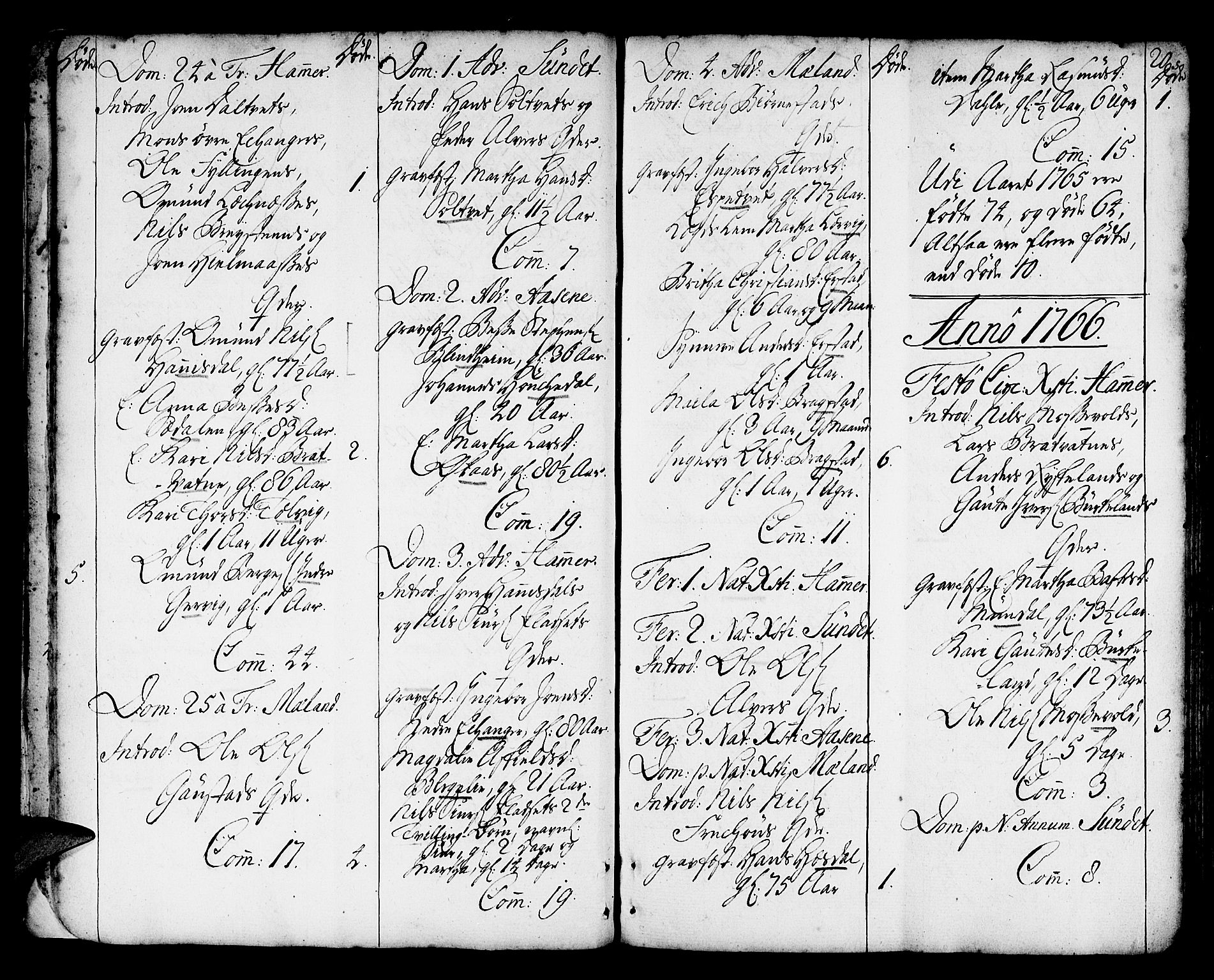 Hamre sokneprestembete, SAB/A-75501/H/Ha/Haa/Haaa/L0007: Parish register (official) no. A 7, 1762-1777, p. 20