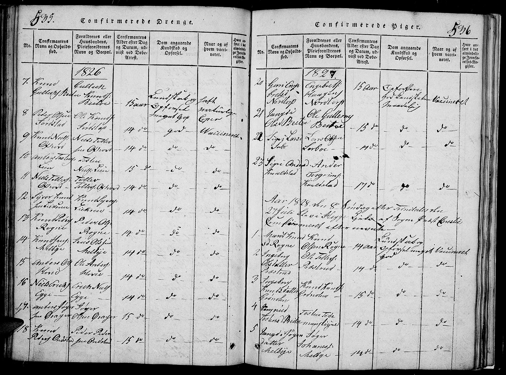 Slidre prestekontor, SAH/PREST-134/H/Ha/Hab/L0002: Parish register (copy) no. 2, 1814-1839, p. 535-536