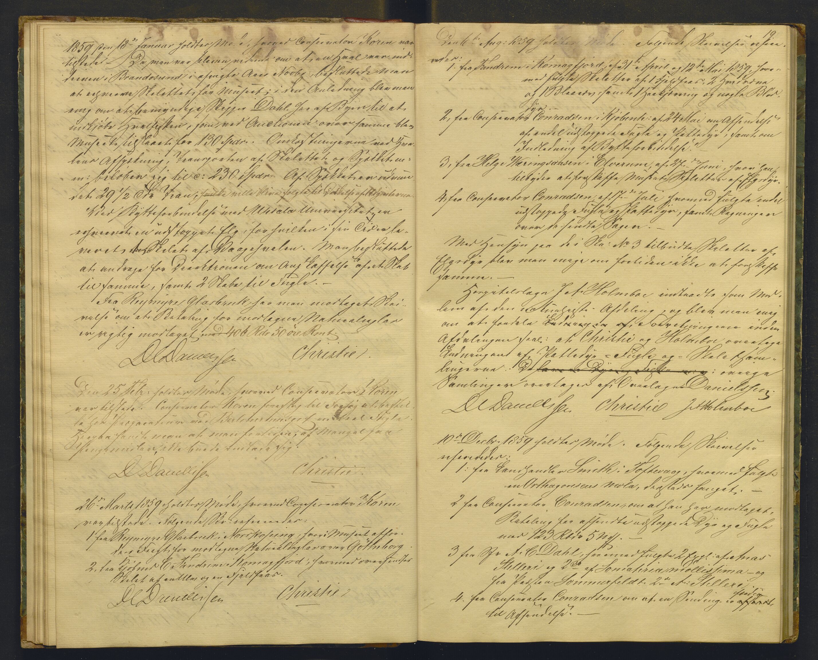 Bergens Museum, AV/SAB-A-17301/08/A/L0001: Forhandlingsprotokoll , 1852-1900, p. 18b-19a