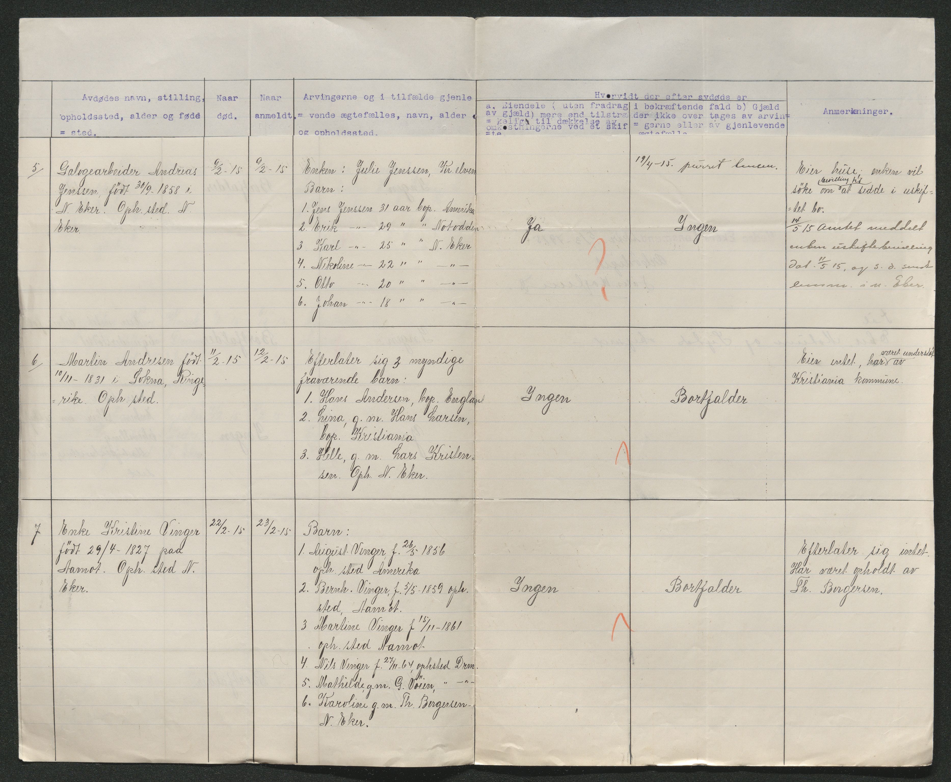 Eiker, Modum og Sigdal sorenskriveri, AV/SAKO-A-123/H/Ha/Hab/L0037: Dødsfallsmeldinger, 1914-1915, p. 1106