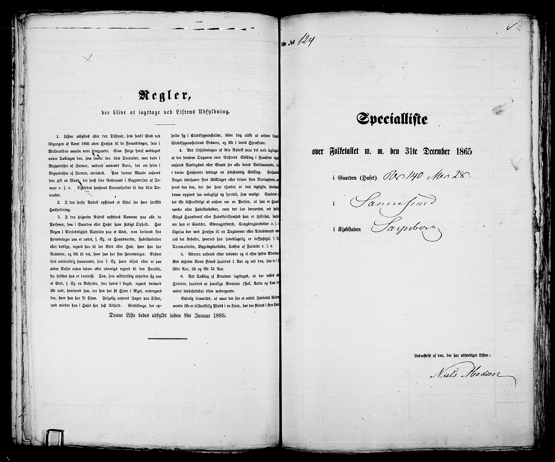 RA, 1865 census for Sarpsborg, 1865, p. 255