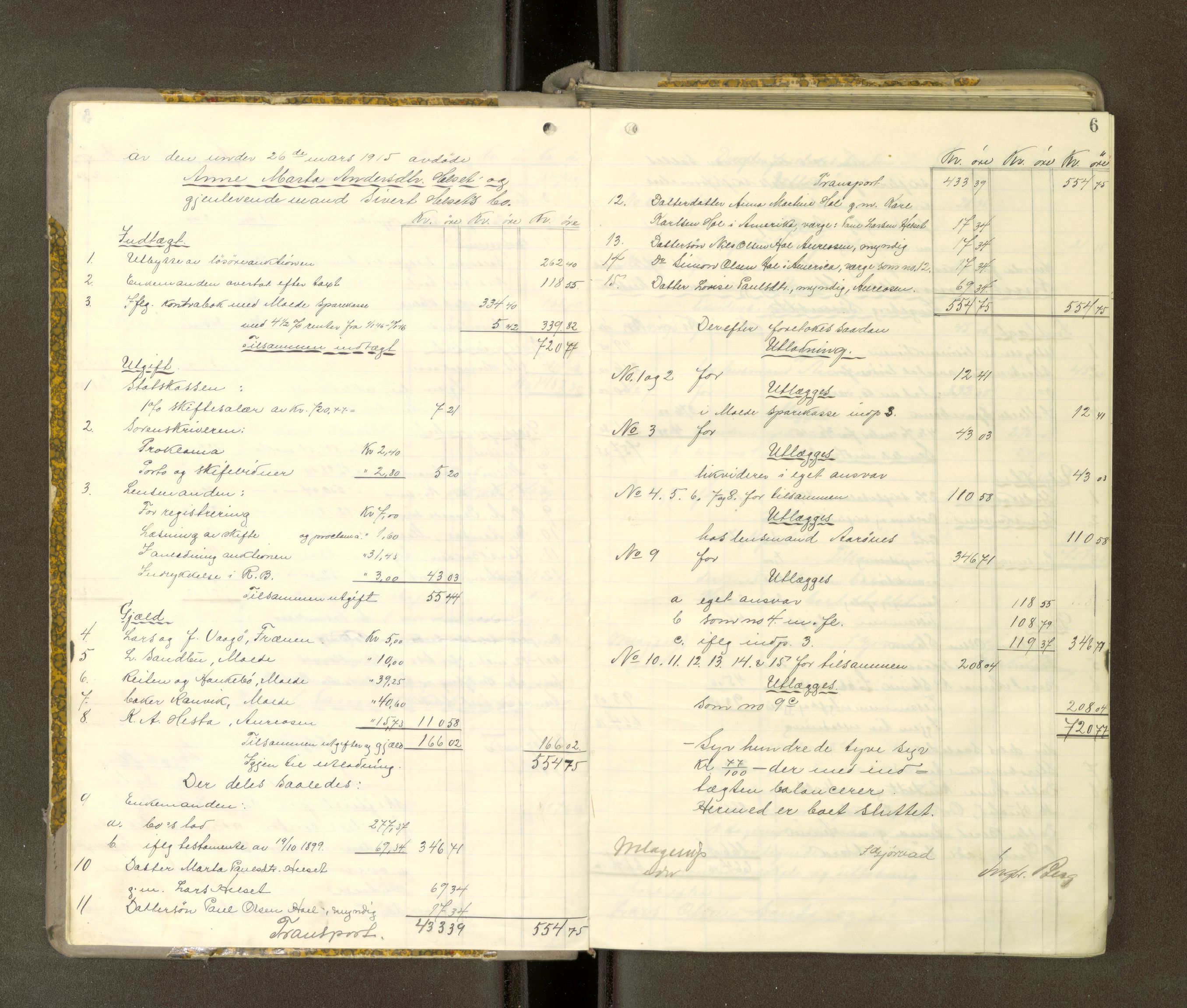 Romsdal sorenskriveri, AV/SAT-A-4149/1/3/3A/L0021: Skifteutlodnings Protokoll 7, 1916-1920, p. 5b-6a