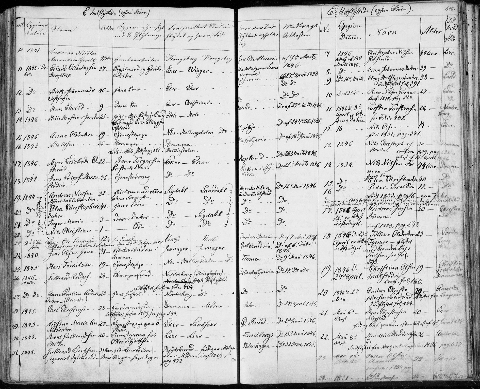 Modum kirkebøker, AV/SAKO-A-234/F/Fa/L0007: Parish register (official) no. 7, 1841-1850, p. 408