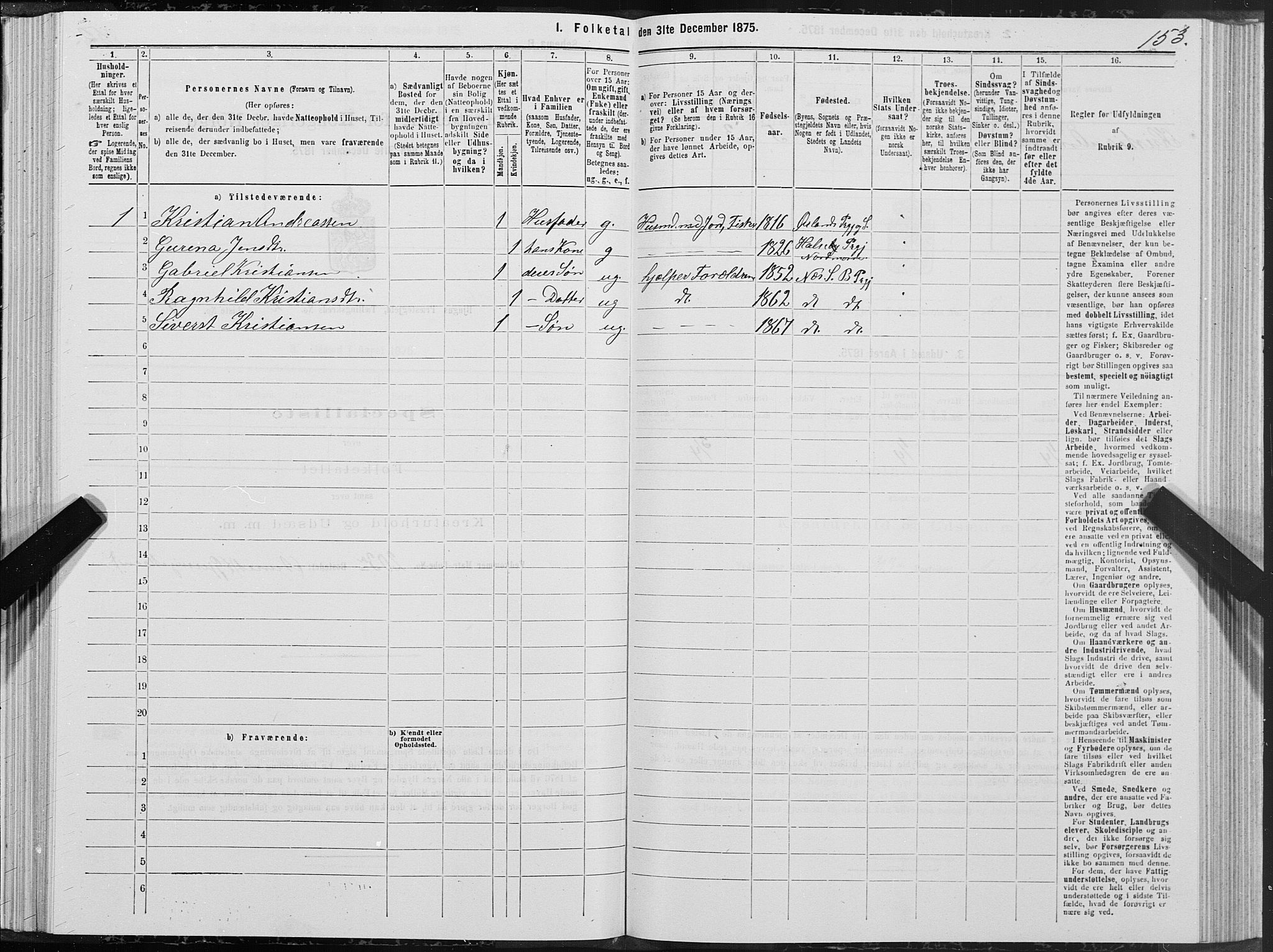 SAT, 1875 census for 1627P Bjugn, 1875, p. 1153