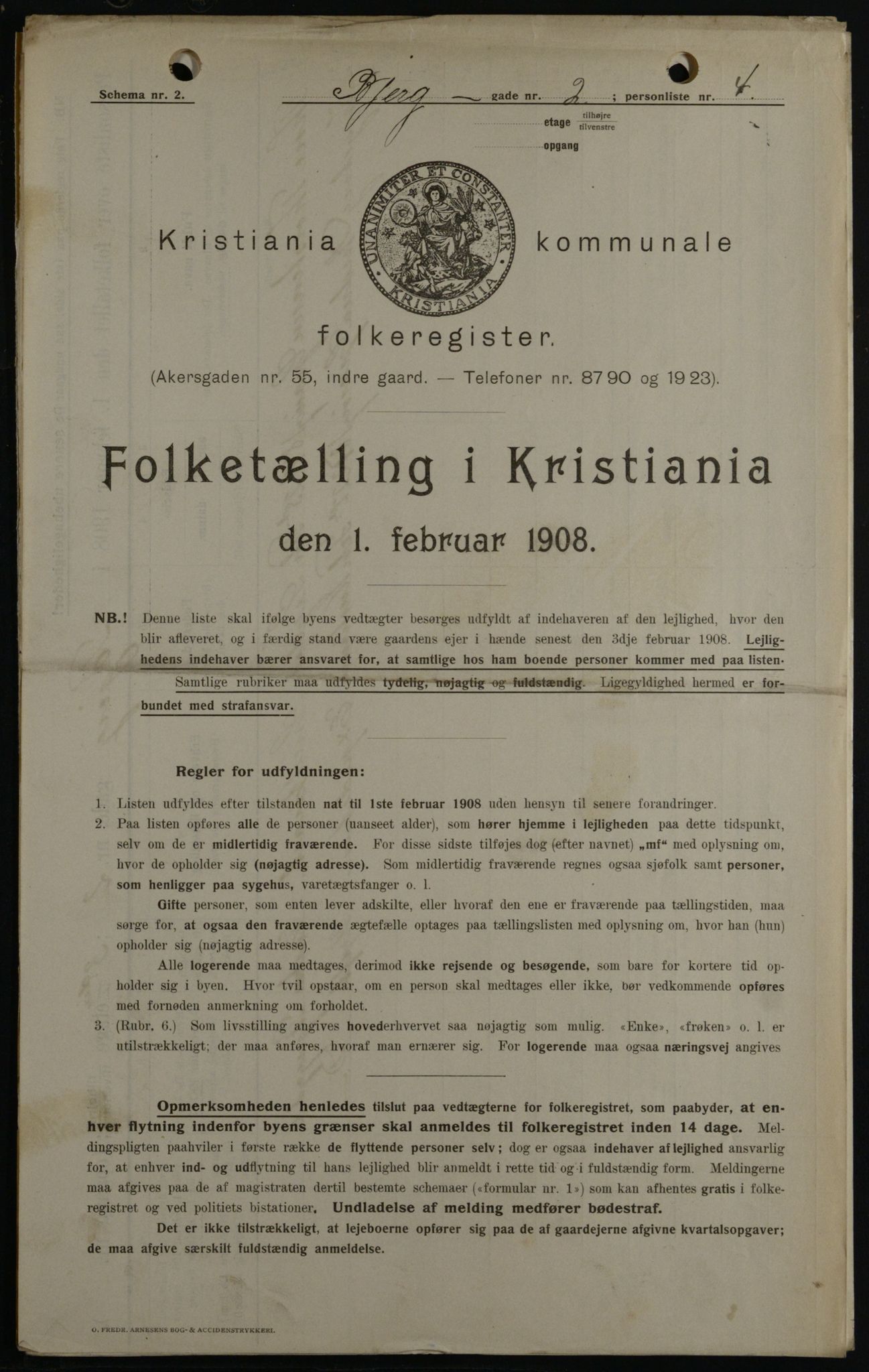 OBA, Municipal Census 1908 for Kristiania, 1908, p. 5367