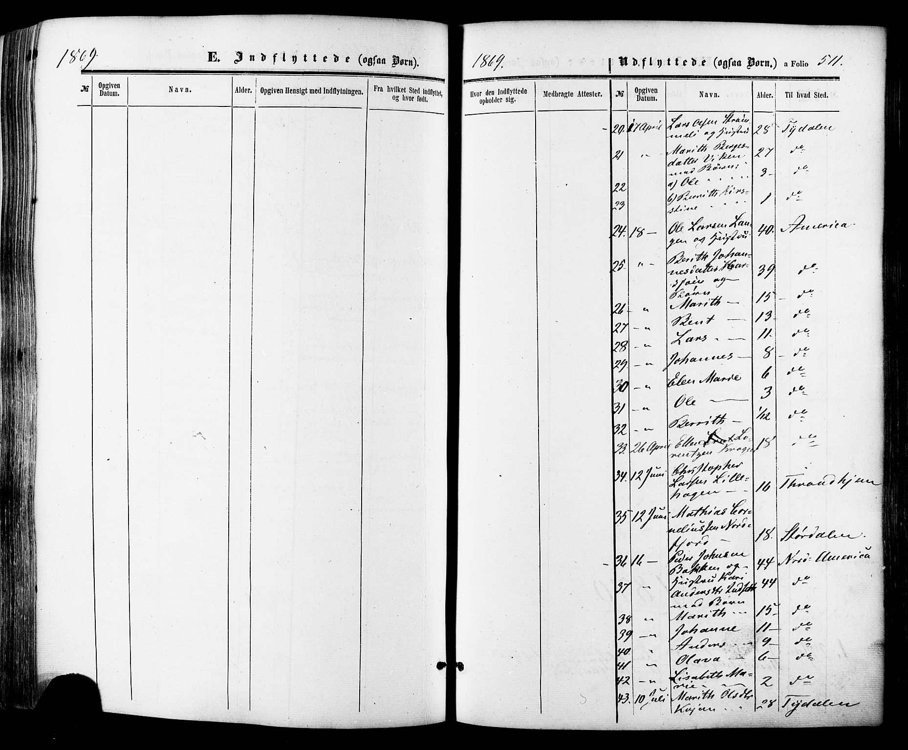 Ministerialprotokoller, klokkerbøker og fødselsregistre - Sør-Trøndelag, SAT/A-1456/681/L0932: Parish register (official) no. 681A10, 1860-1878, p. 511