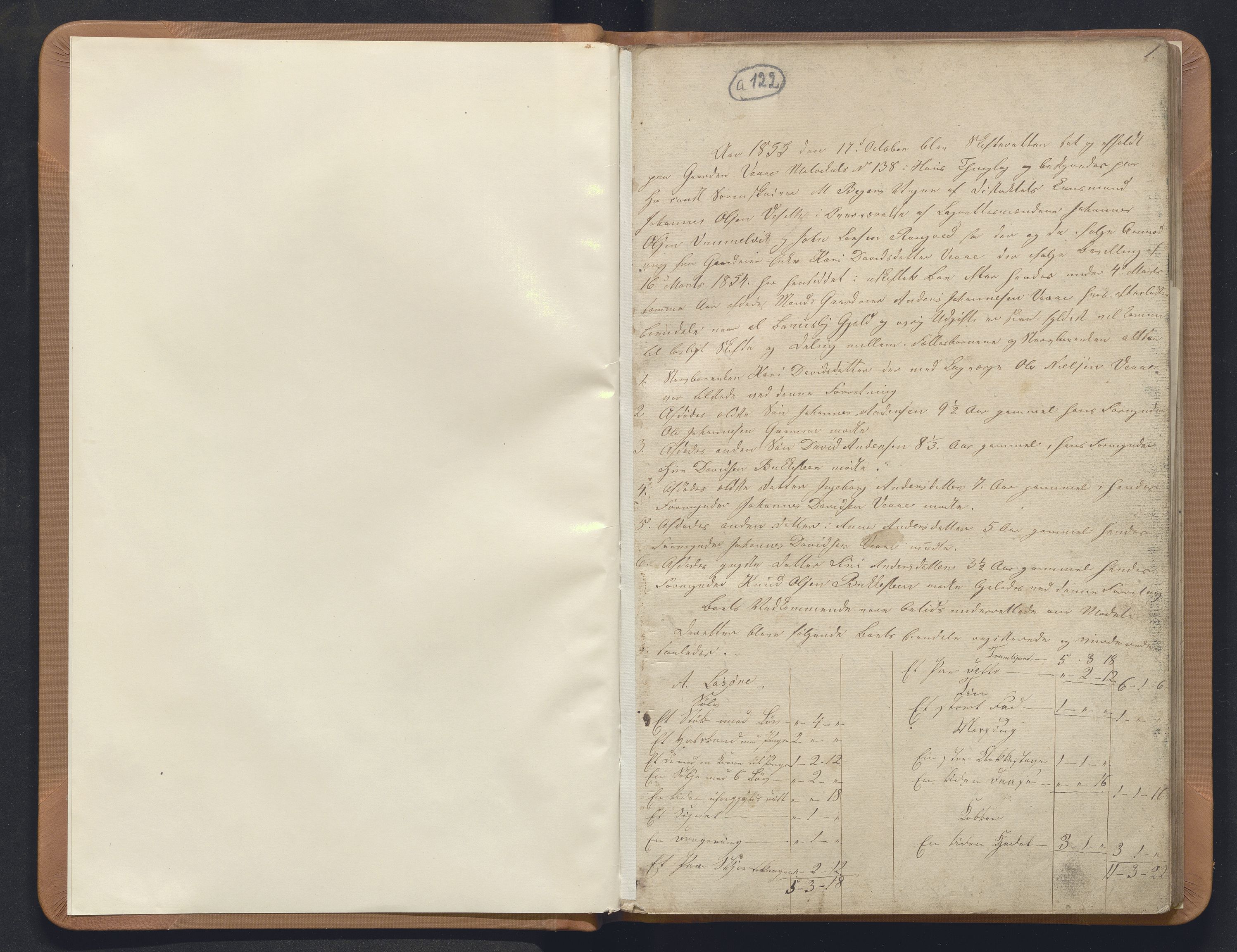 Nordhordland sorenskrivar, AV/SAB-A-2901/1/H/Hb/L0009: Registreringsprotokollar, 1855-1859, p. 1