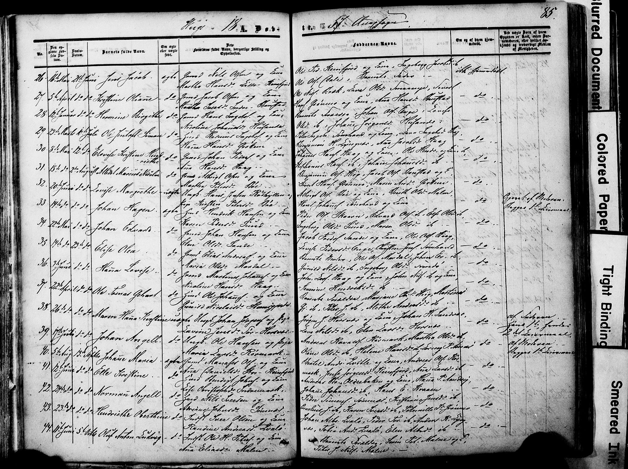 Ministerialprotokoller, klokkerbøker og fødselsregistre - Nordland, AV/SAT-A-1459/812/L0176: Parish register (official) no. 812A05, 1834-1874, p. 85