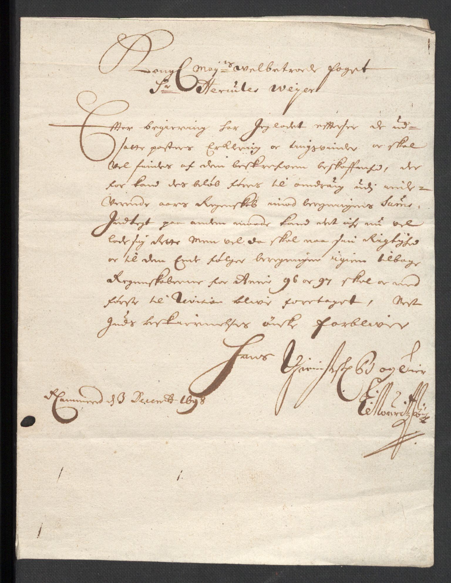 Rentekammeret inntil 1814, Reviderte regnskaper, Fogderegnskap, AV/RA-EA-4092/R36/L2099: Fogderegnskap Øvre og Nedre Telemark og Bamble, 1698, p. 251