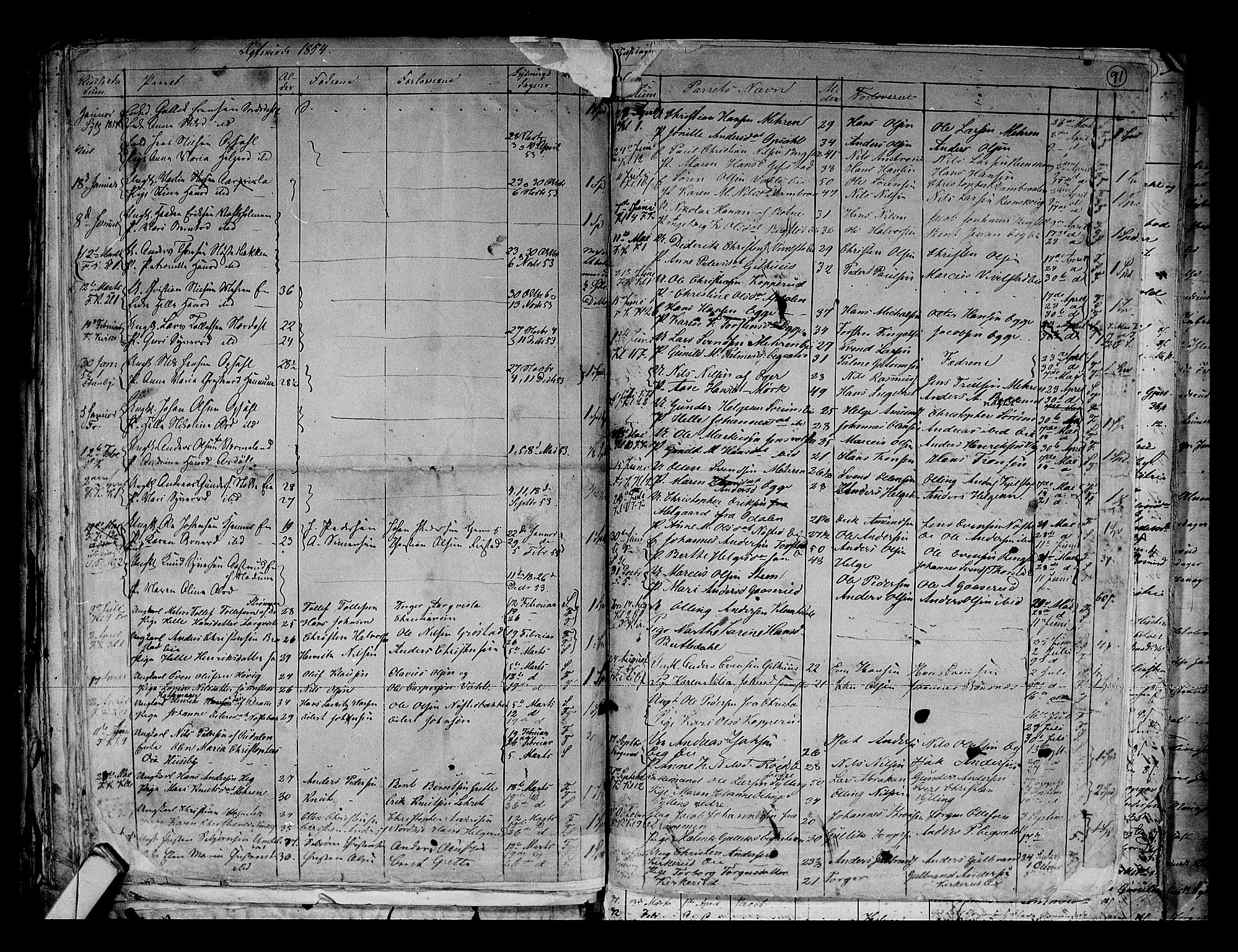 Lier kirkebøker, AV/SAKO-A-230/G/Ga/L0002: Parish register (copy) no. I 2, 1841-1862, p. 91