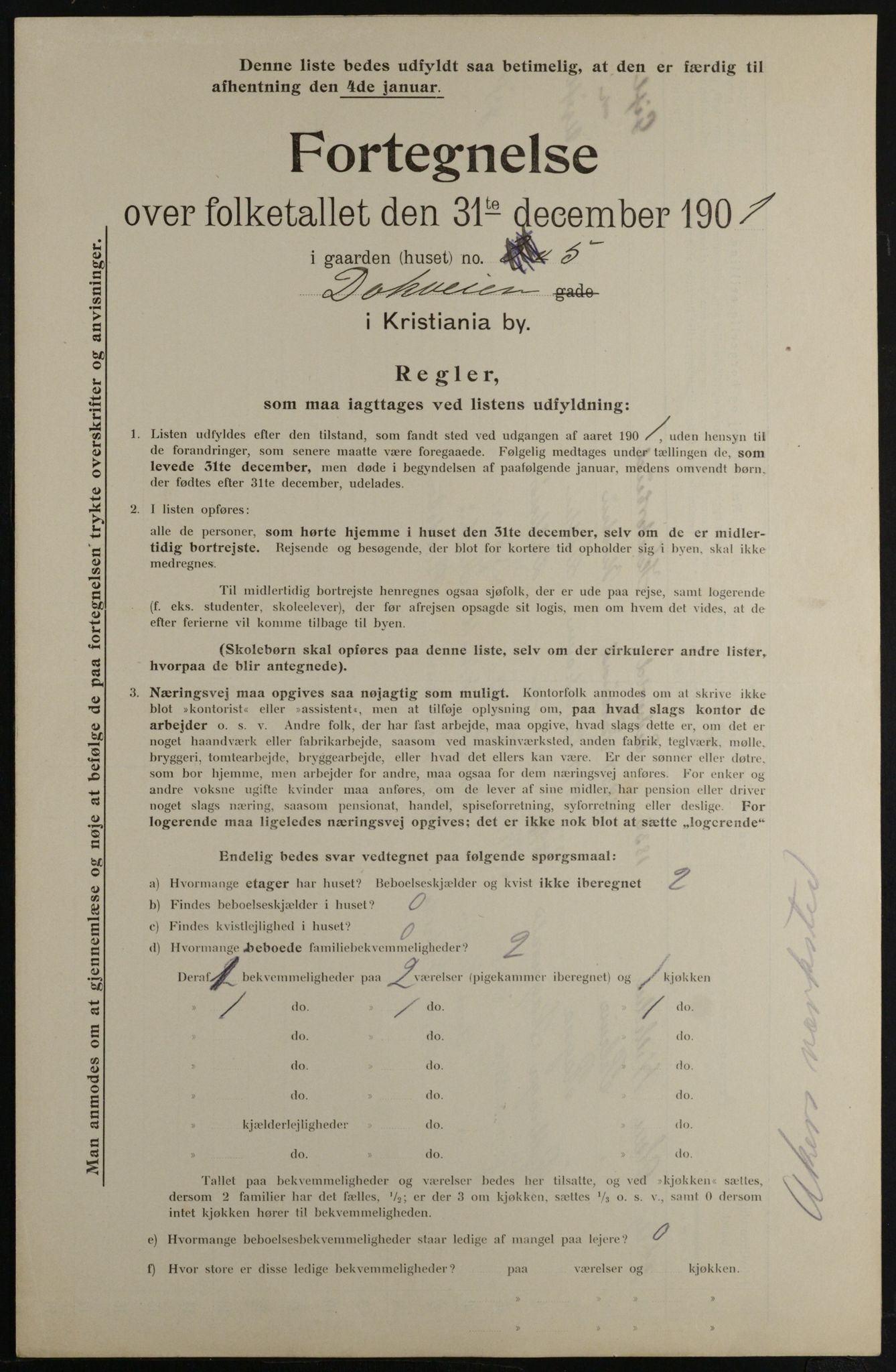 OBA, Municipal Census 1901 for Kristiania, 1901, p. 2572