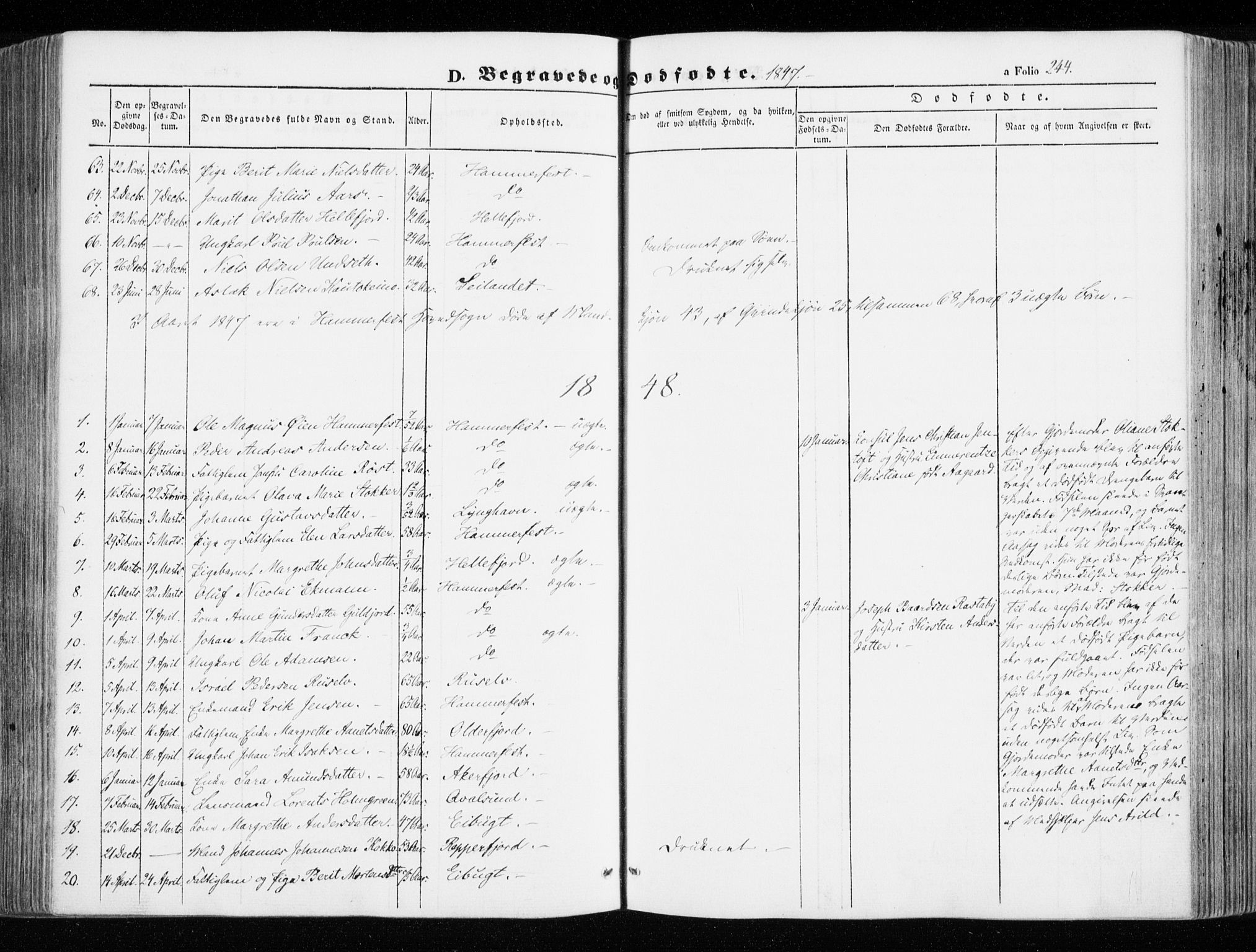 Hammerfest sokneprestkontor, SATØ/S-1347/H/Ha/L0004.kirke: Parish register (official) no. 4, 1843-1856, p. 244