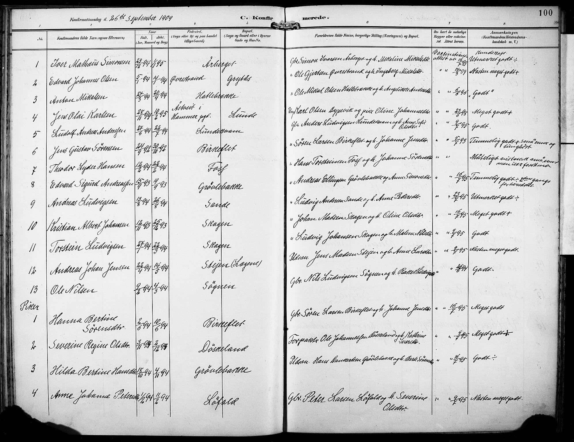 Gaular sokneprestembete, AV/SAB-A-80001/H/Haa: Parish register (official) no. B 2, 1898-1911, p. 100