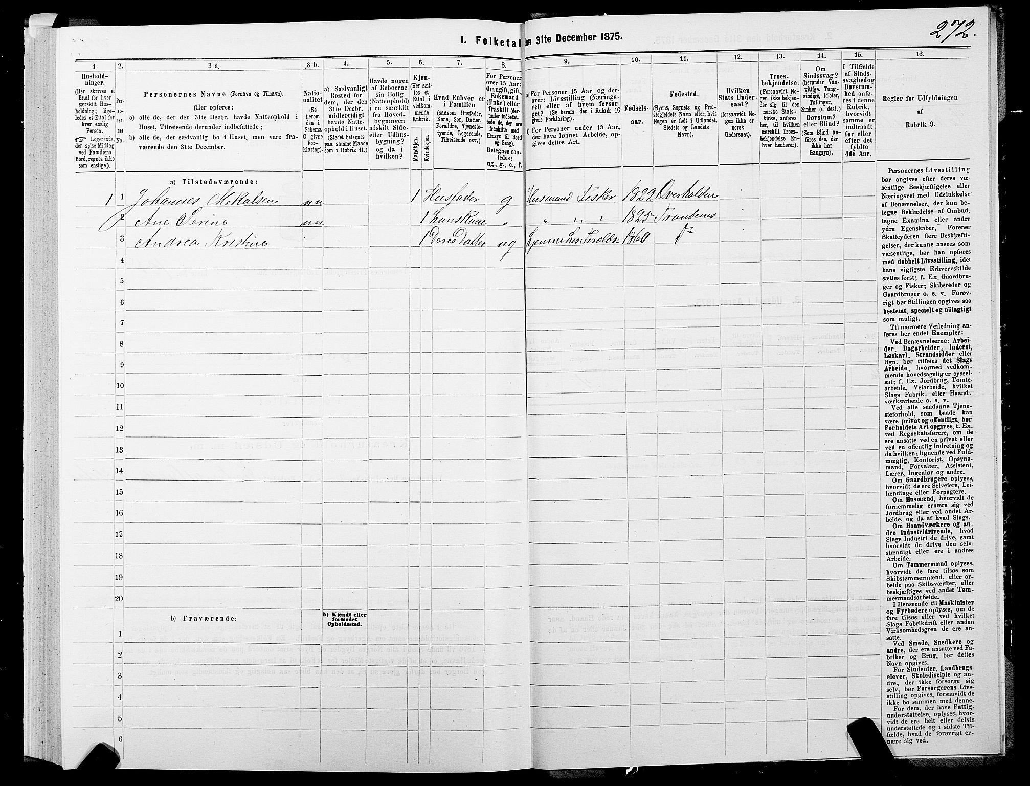 SATØ, 1875 census for 1914P Trondenes, 1875, p. 3272