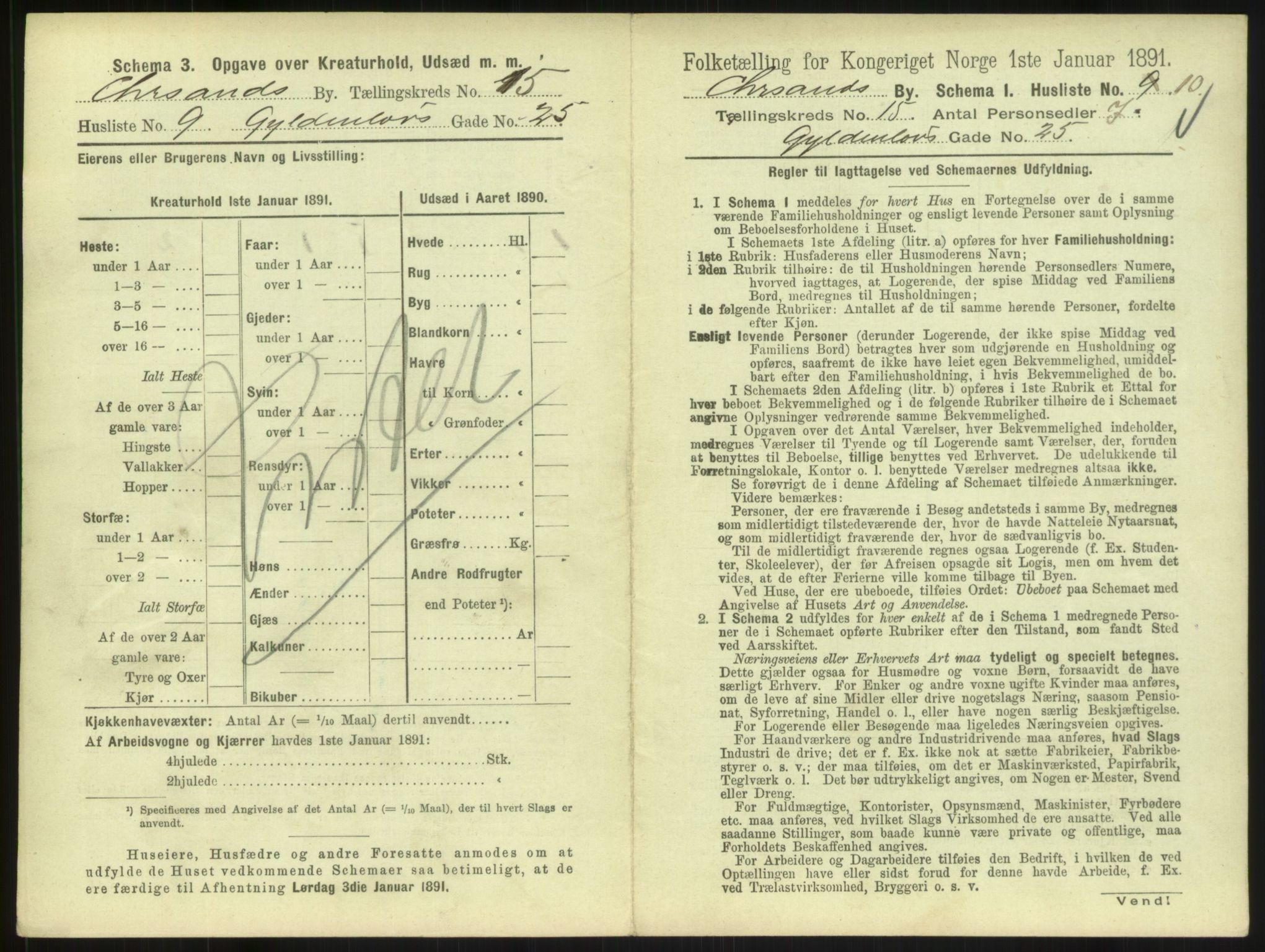 RA, 1891 census for 1001 Kristiansand, 1891, p. 930