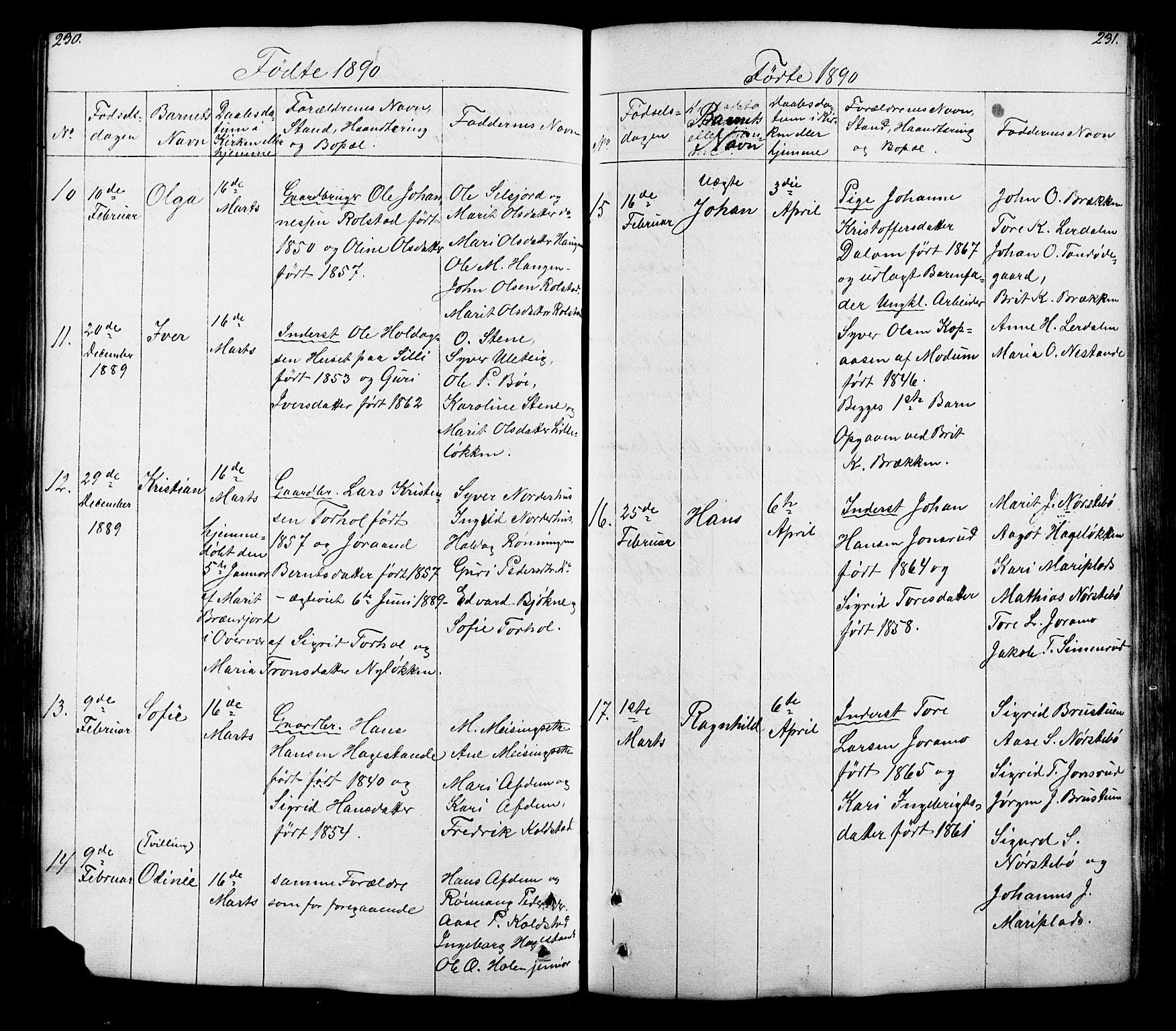 Lesja prestekontor, SAH/PREST-068/H/Ha/Hab/L0005: Parish register (copy) no. 5, 1850-1894, p. 230-231