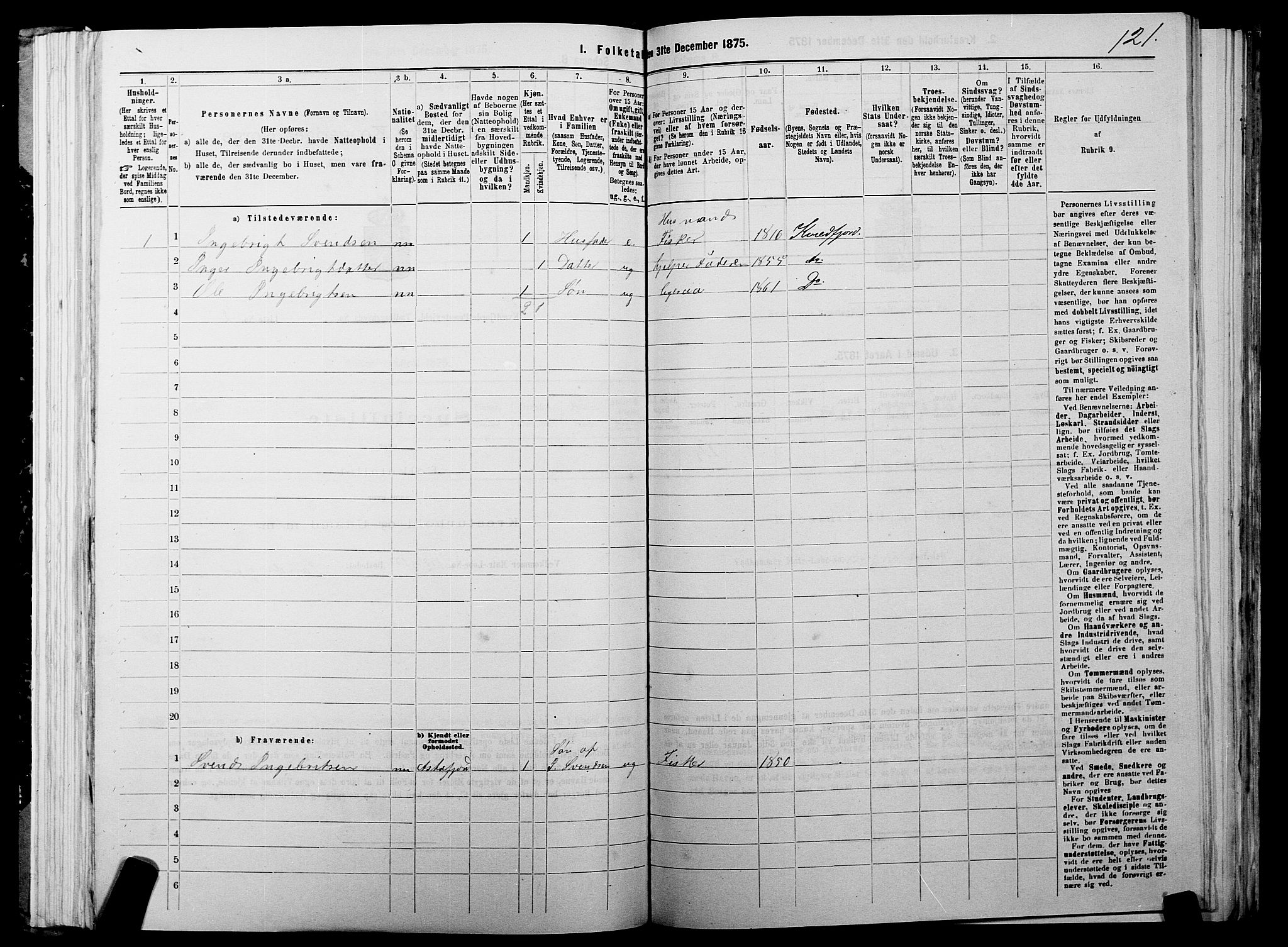 SATØ, 1875 census for 1911P Kvæfjord, 1875, p. 3121