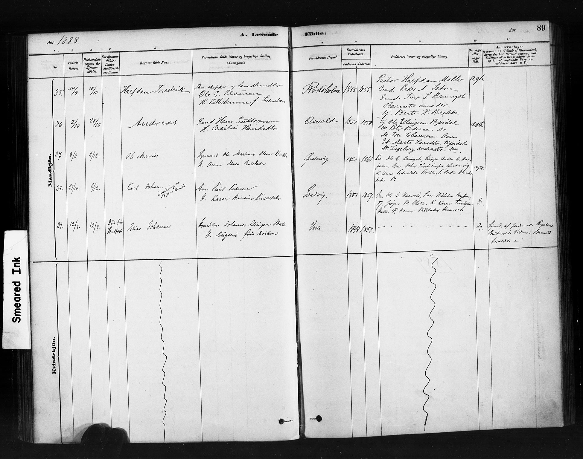 Ministerialprotokoller, klokkerbøker og fødselsregistre - Møre og Romsdal, AV/SAT-A-1454/513/L0176: Parish register (official) no. 513A03, 1877-1889, p. 89