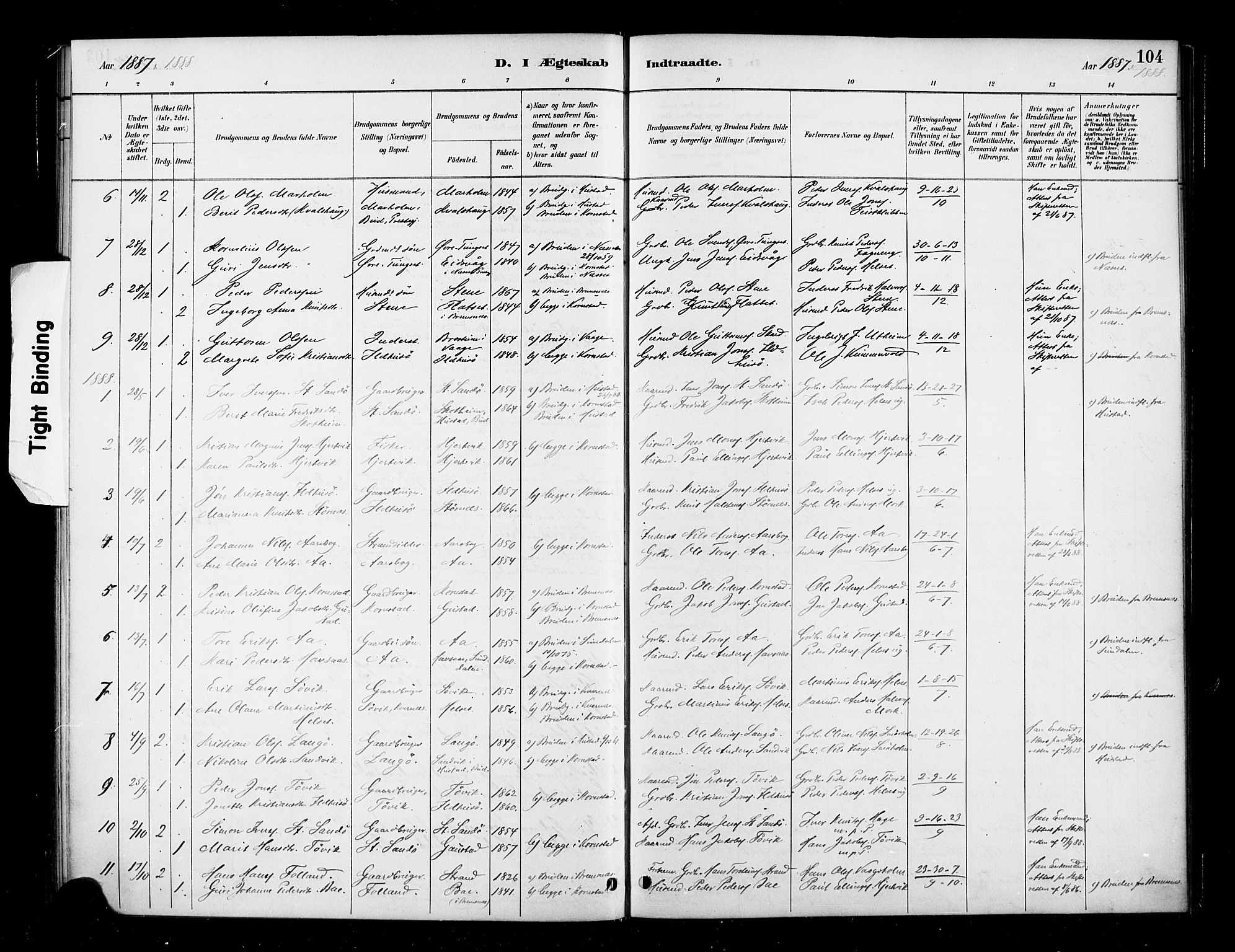 Ministerialprotokoller, klokkerbøker og fødselsregistre - Møre og Romsdal, SAT/A-1454/570/L0832: Parish register (official) no. 570A06, 1885-1900, p. 104