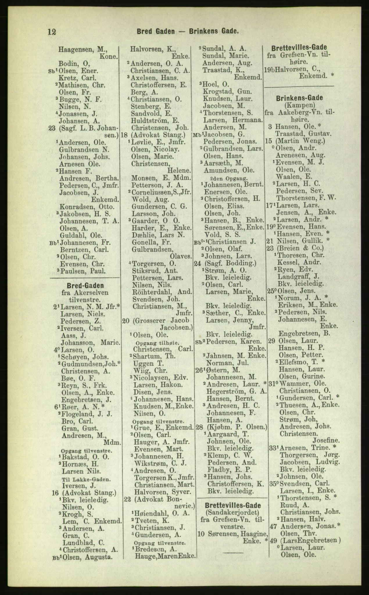 Kristiania/Oslo adressebok, PUBL/-, 1883, p. 12