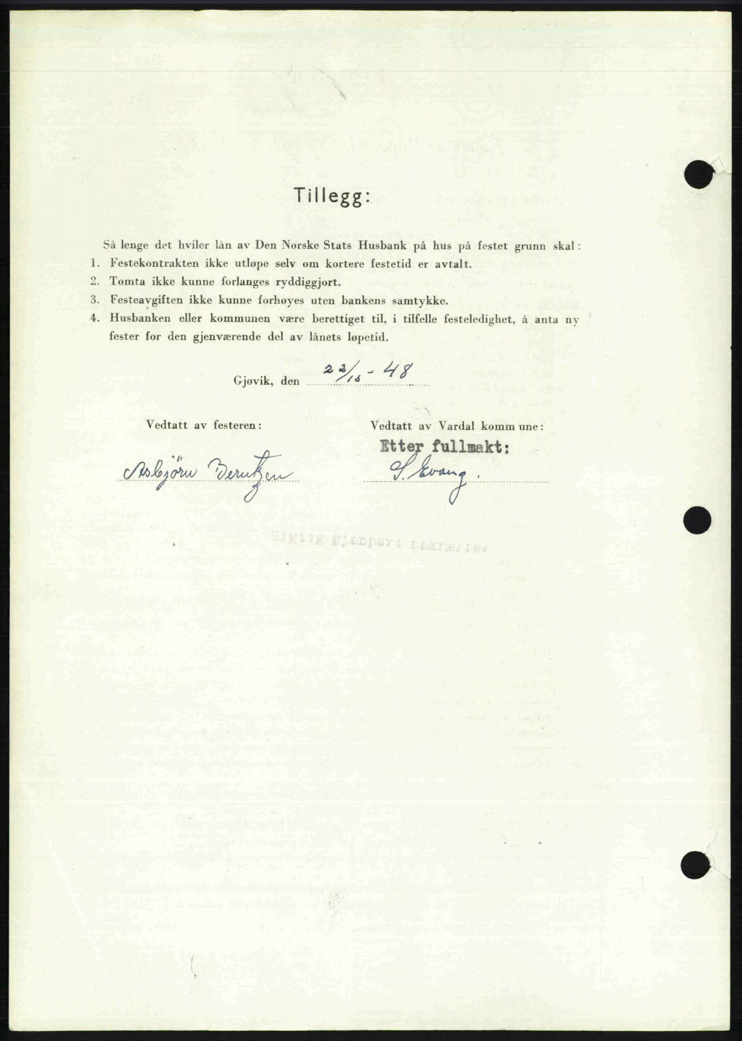 Toten tingrett, SAH/TING-006/H/Hb/Hbc/L0020: Mortgage book no. Hbc-20, 1948-1948, Diary no: : 3530/1948