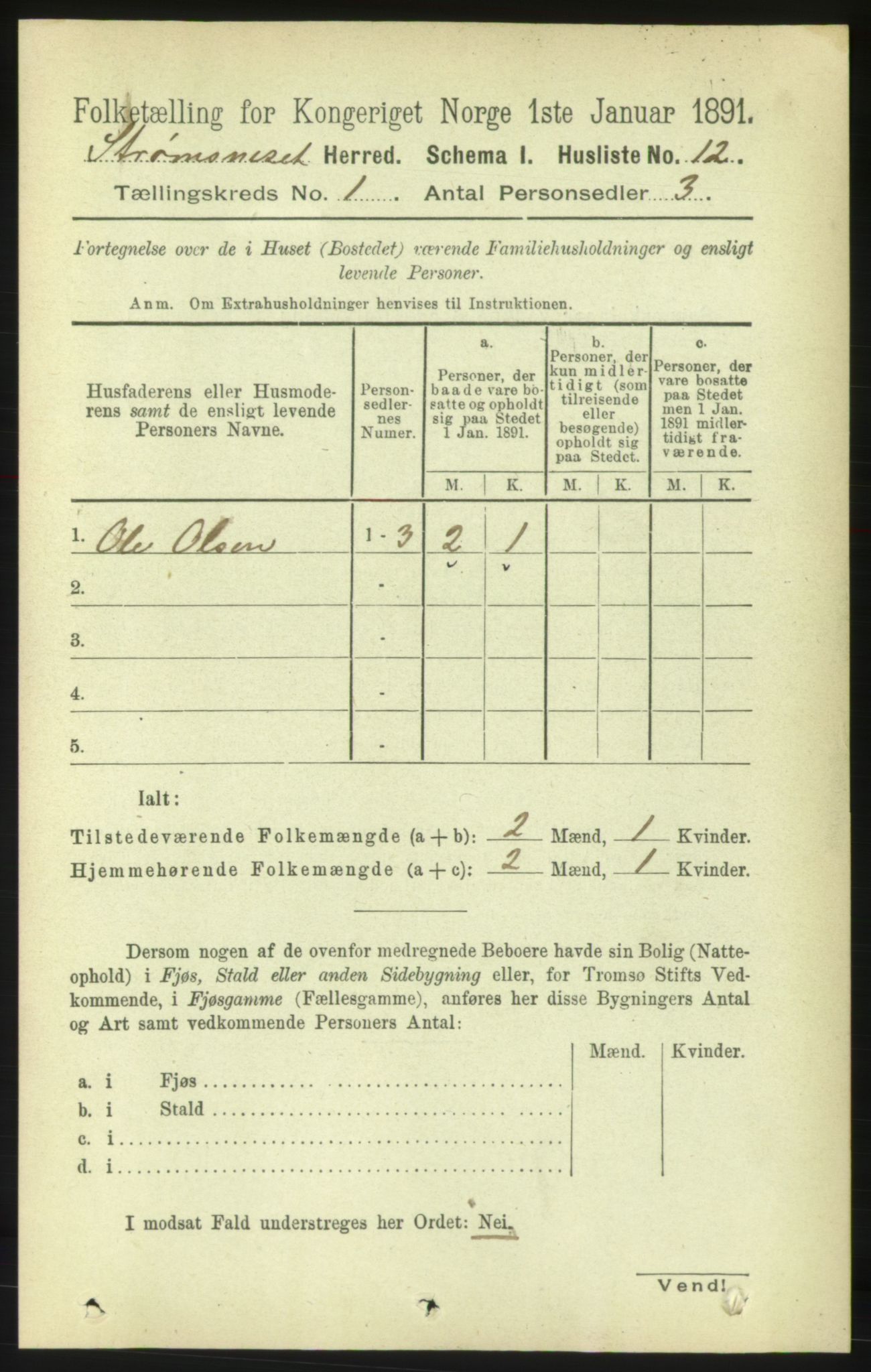 RA, 1891 census for 1559 Straumsnes, 1891, p. 33