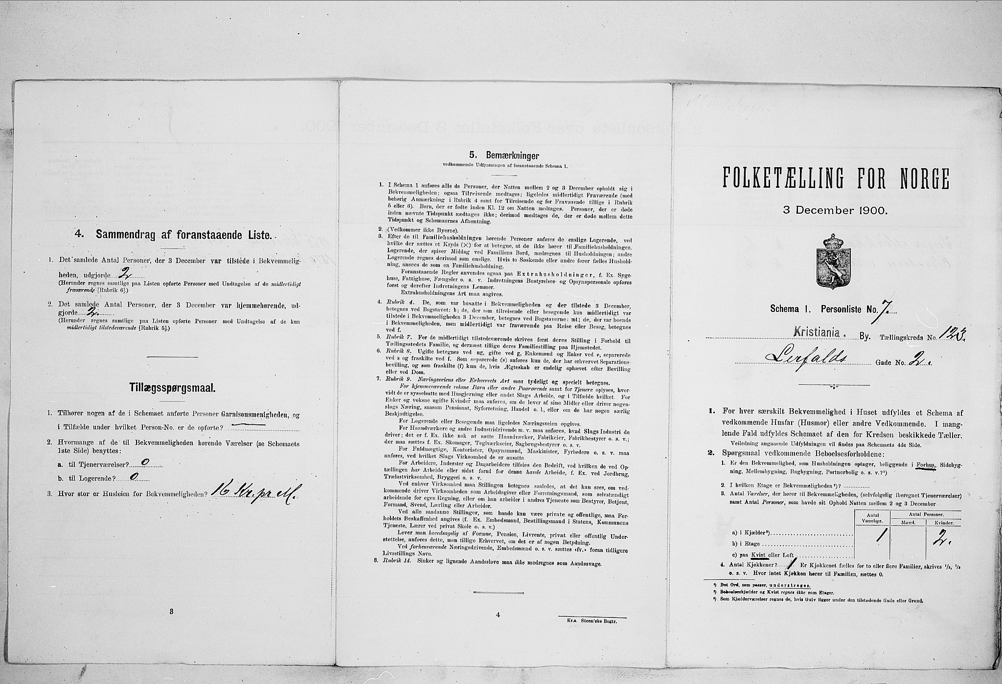 SAO, 1900 census for Kristiania, 1900, p. 52233