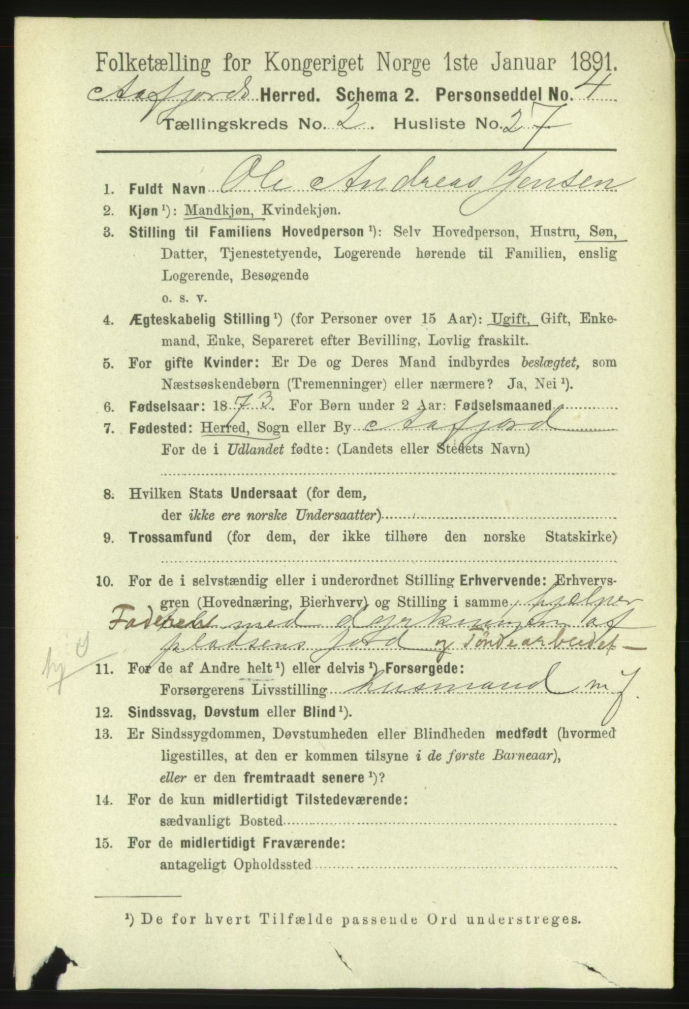 RA, 1891 census for 1630 Åfjord, 1891, p. 547