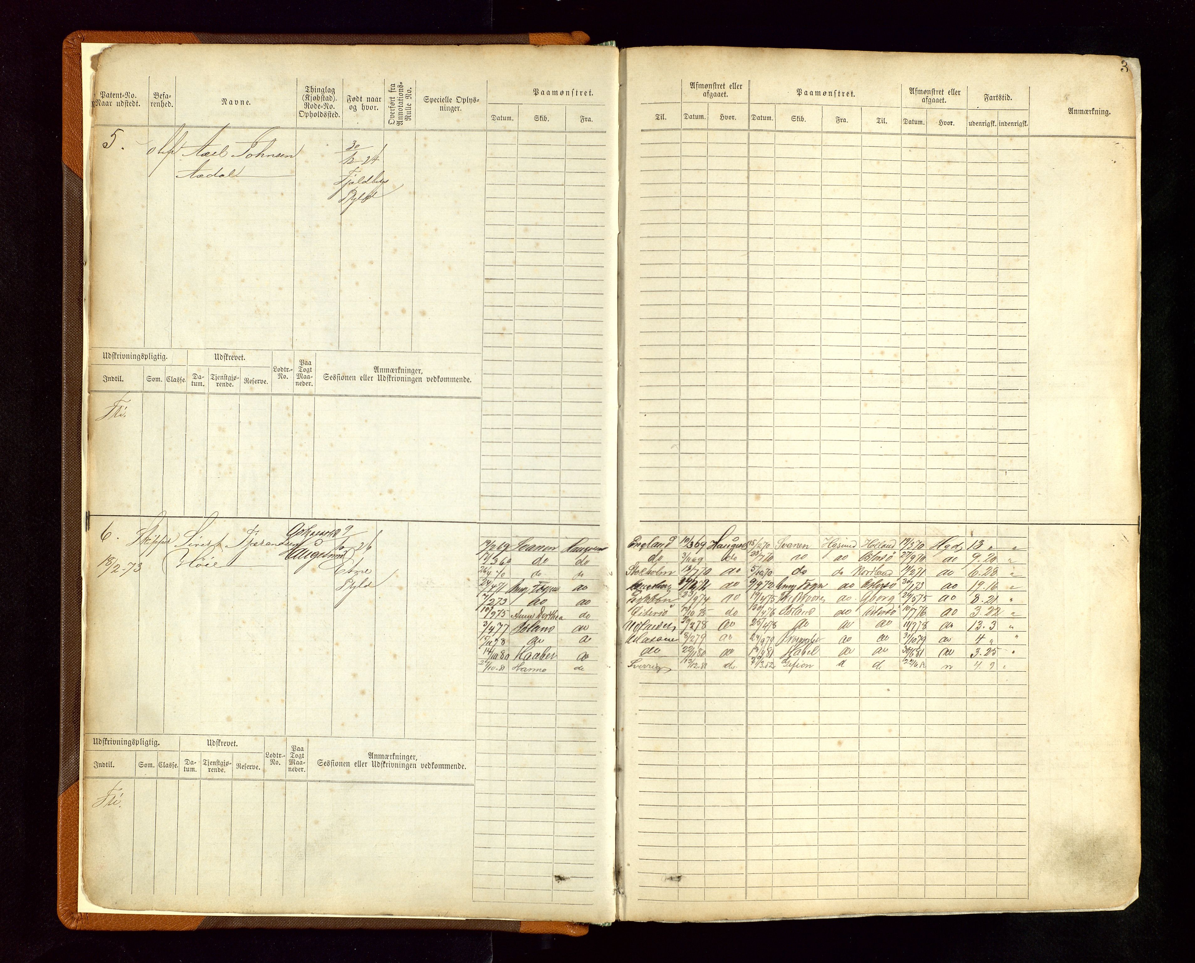 Haugesund sjømannskontor, AV/SAST-A-102007/F/Fb/Fbb/L0004: Sjøfartsrulle Haugesund krets nr. 1-1922, 1868-1948, p. 3