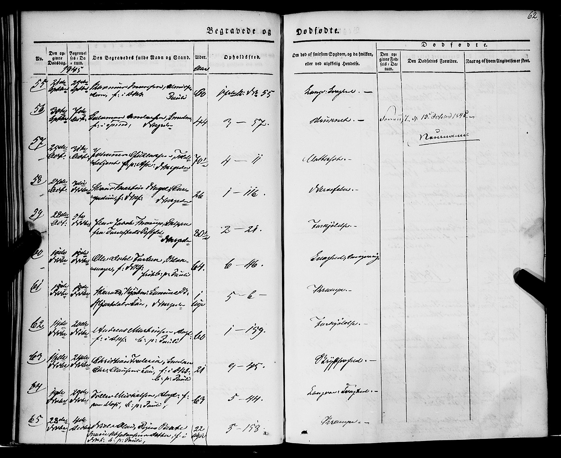 Nykirken Sokneprestembete, AV/SAB-A-77101/H/Haa/L0041: Parish register (official) no. E 1, 1833-1850, p. 62