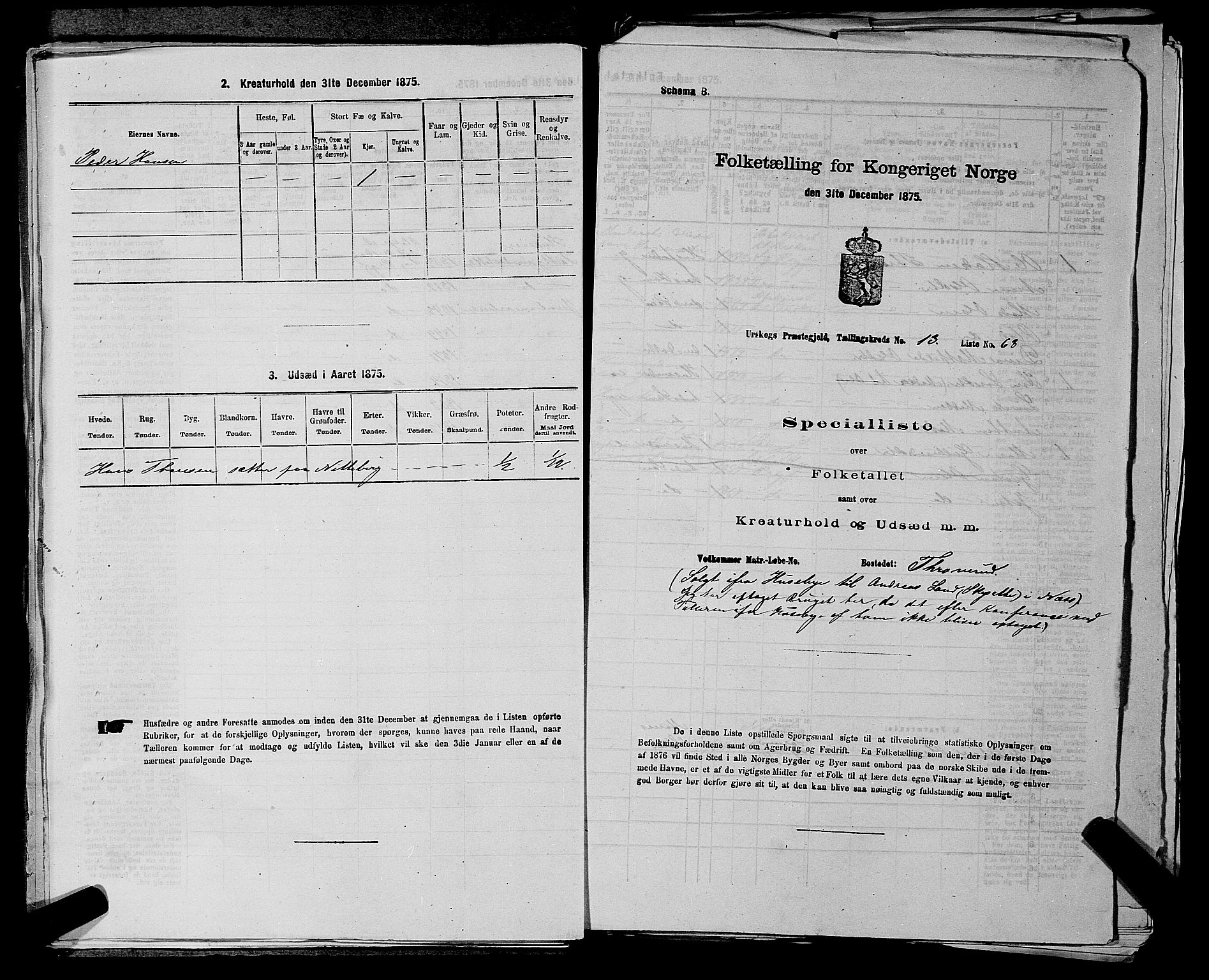 RA, 1875 census for 0224P Aurskog, 1875, p. 1355