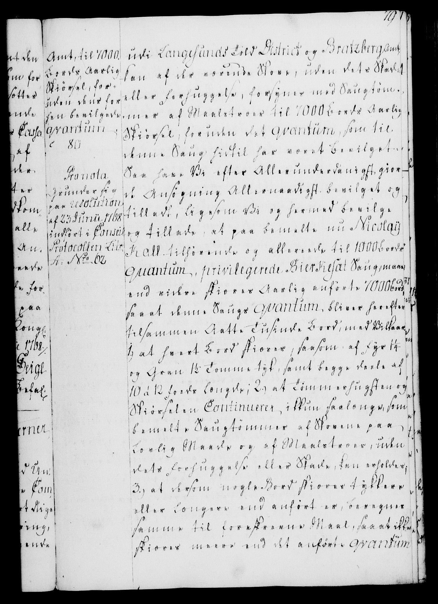Rentekammeret, Kammerkanselliet, RA/EA-3111/G/Gg/Gga/L0008: Norsk ekspedisjonsprotokoll med register (merket RK 53.8), 1768-1771, p. 79