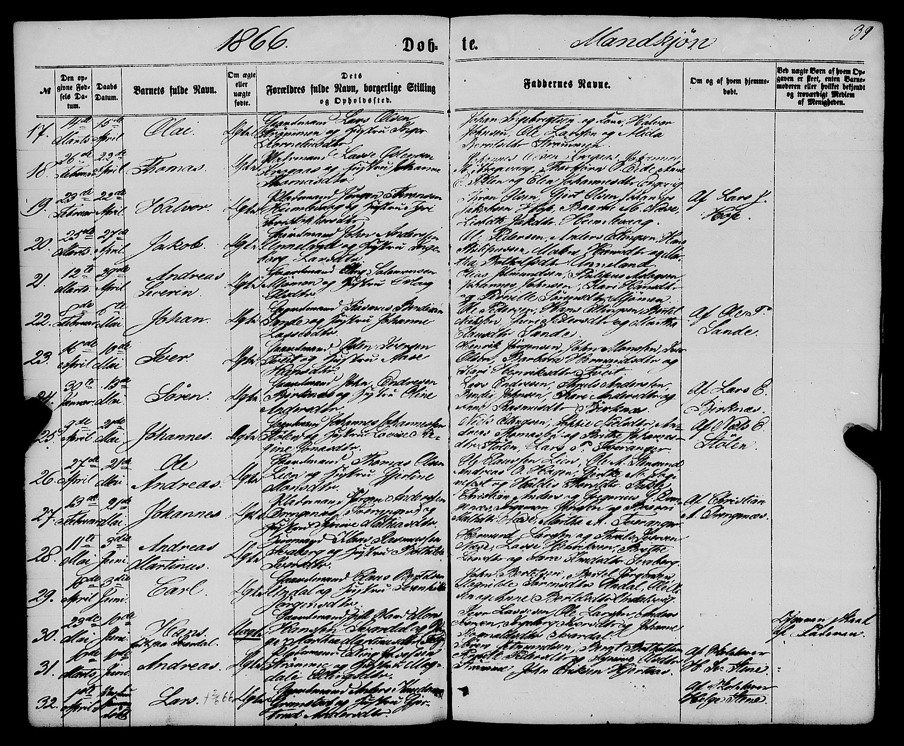 Gulen sokneprestembete, AV/SAB-A-80201/H/Haa/Haaa/L0022: Parish register (official) no. A 22, 1859-1869, p. 39