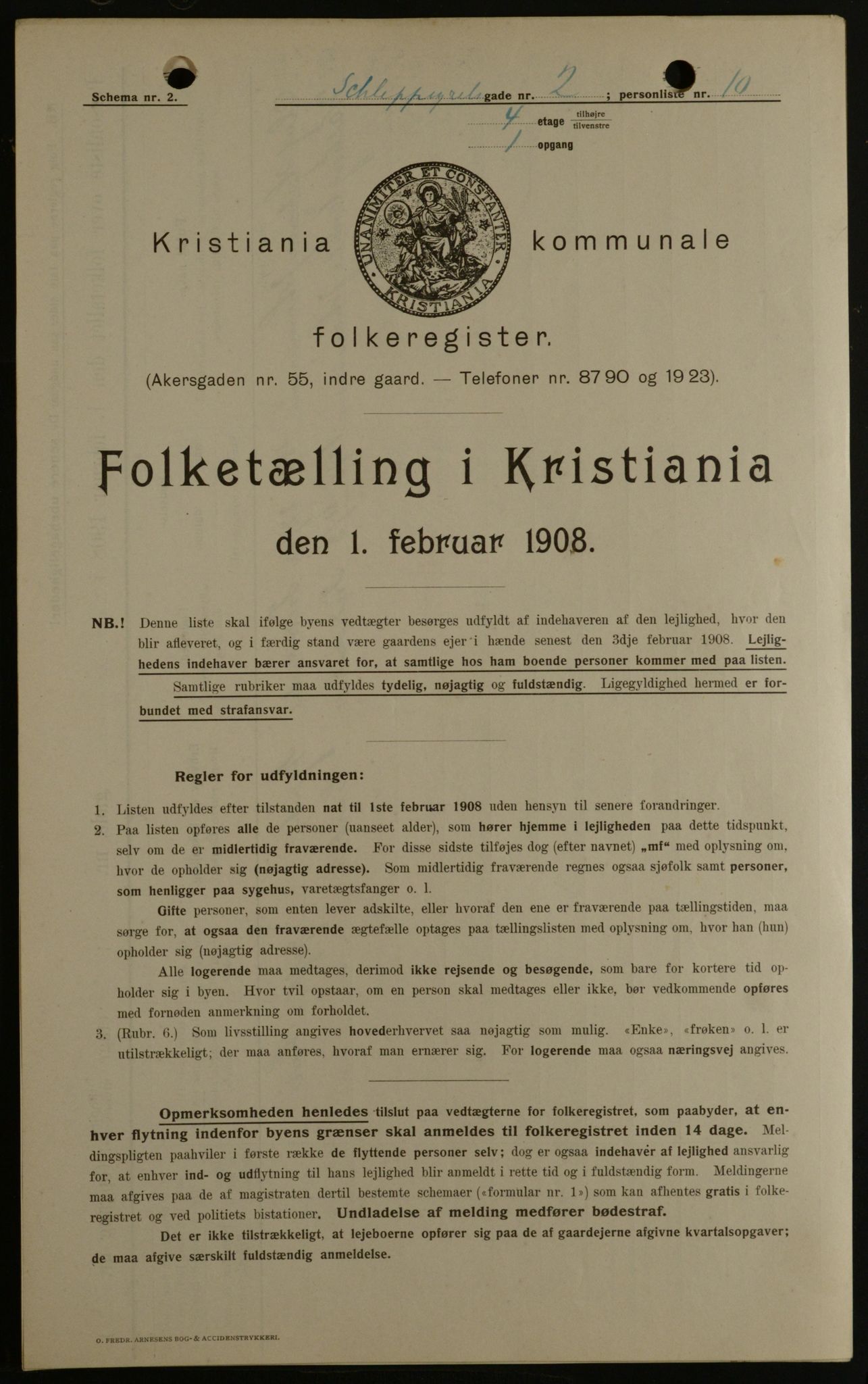 OBA, Municipal Census 1908 for Kristiania, 1908, p. 80758